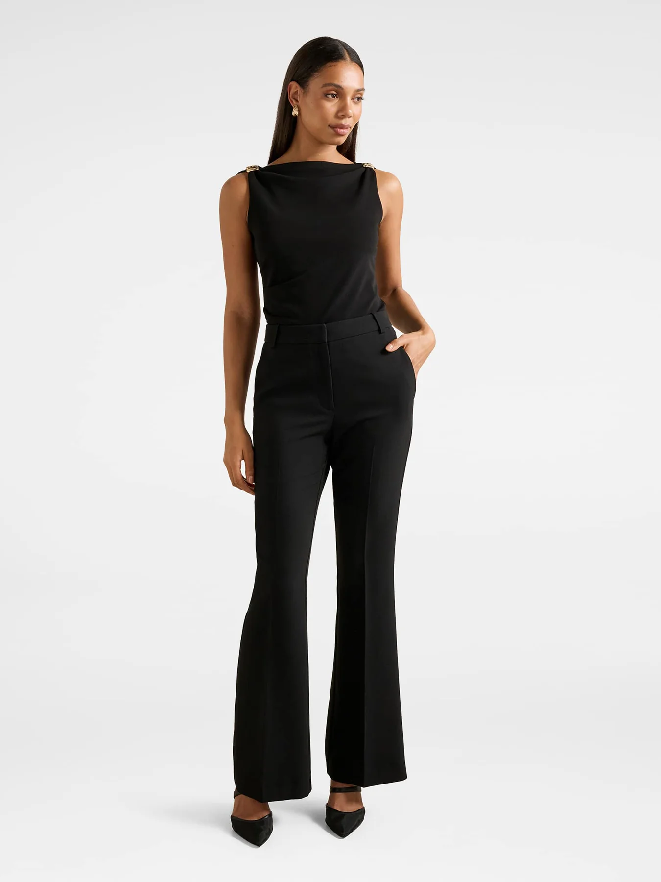 Cleo Hardware Detail Cowl Neck Top - Image 2