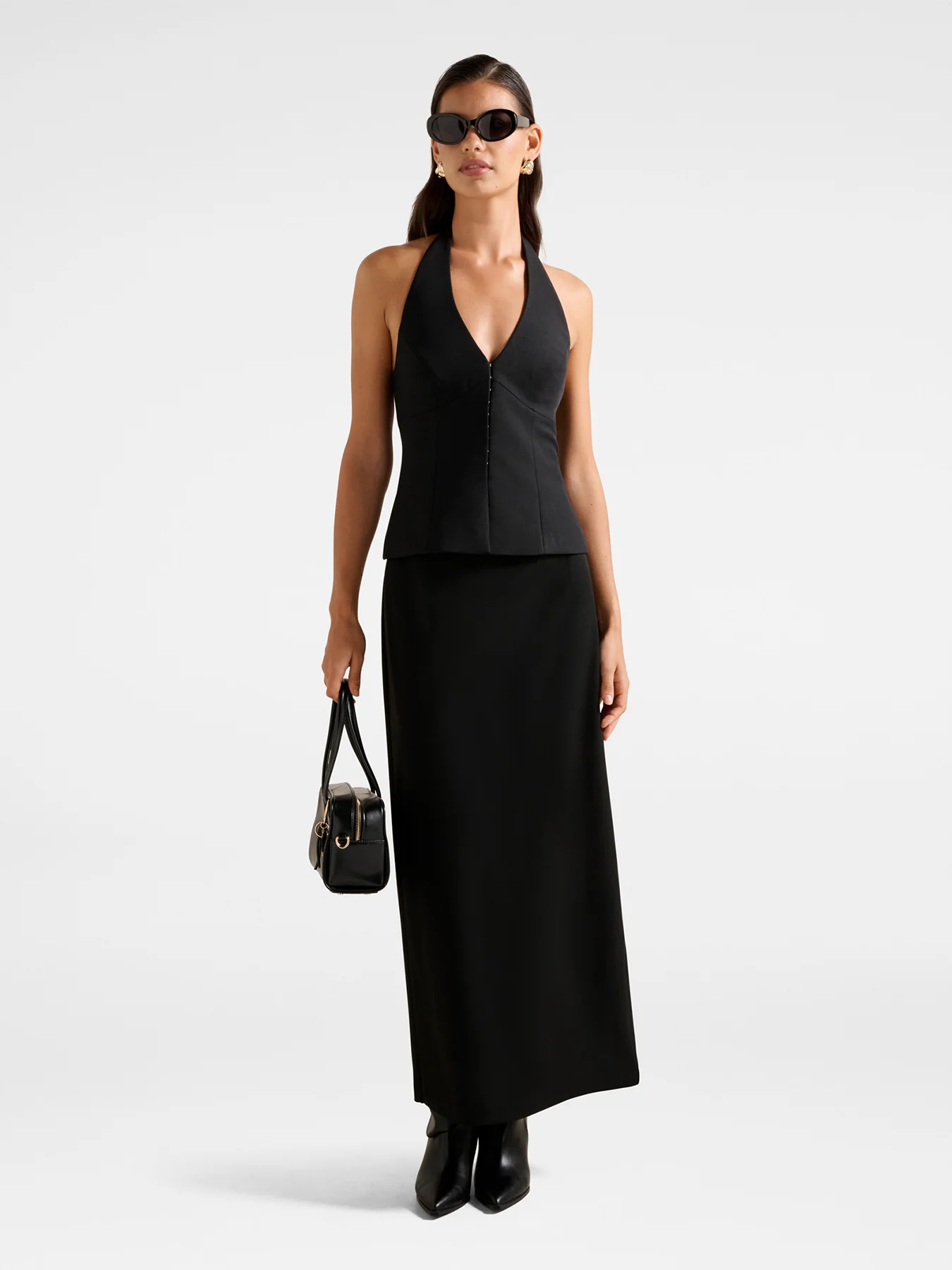 Drew Low Waist Column Skirt Black - Image 2