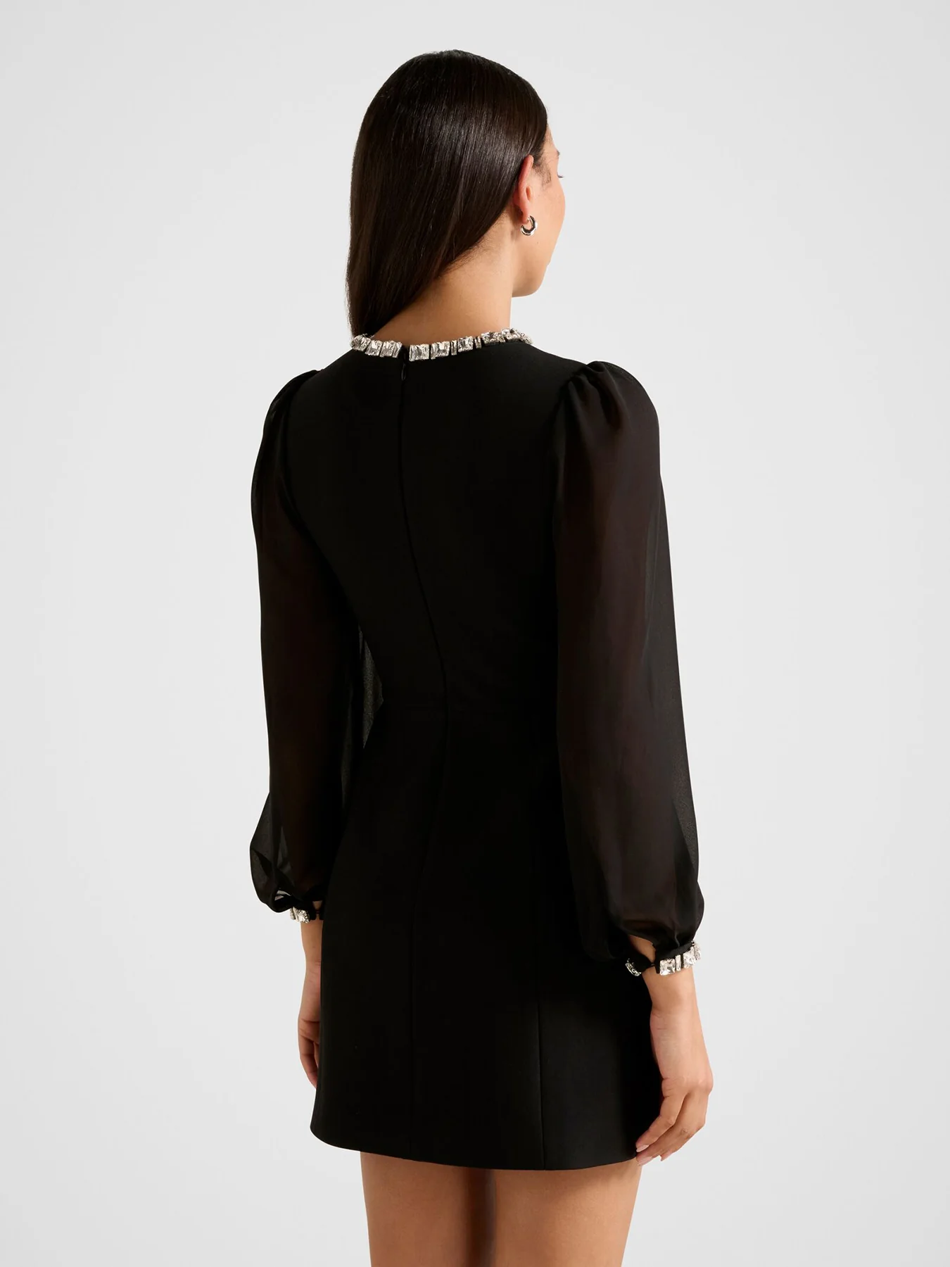 Indiana Embellished Mini Dress Black - Image 3