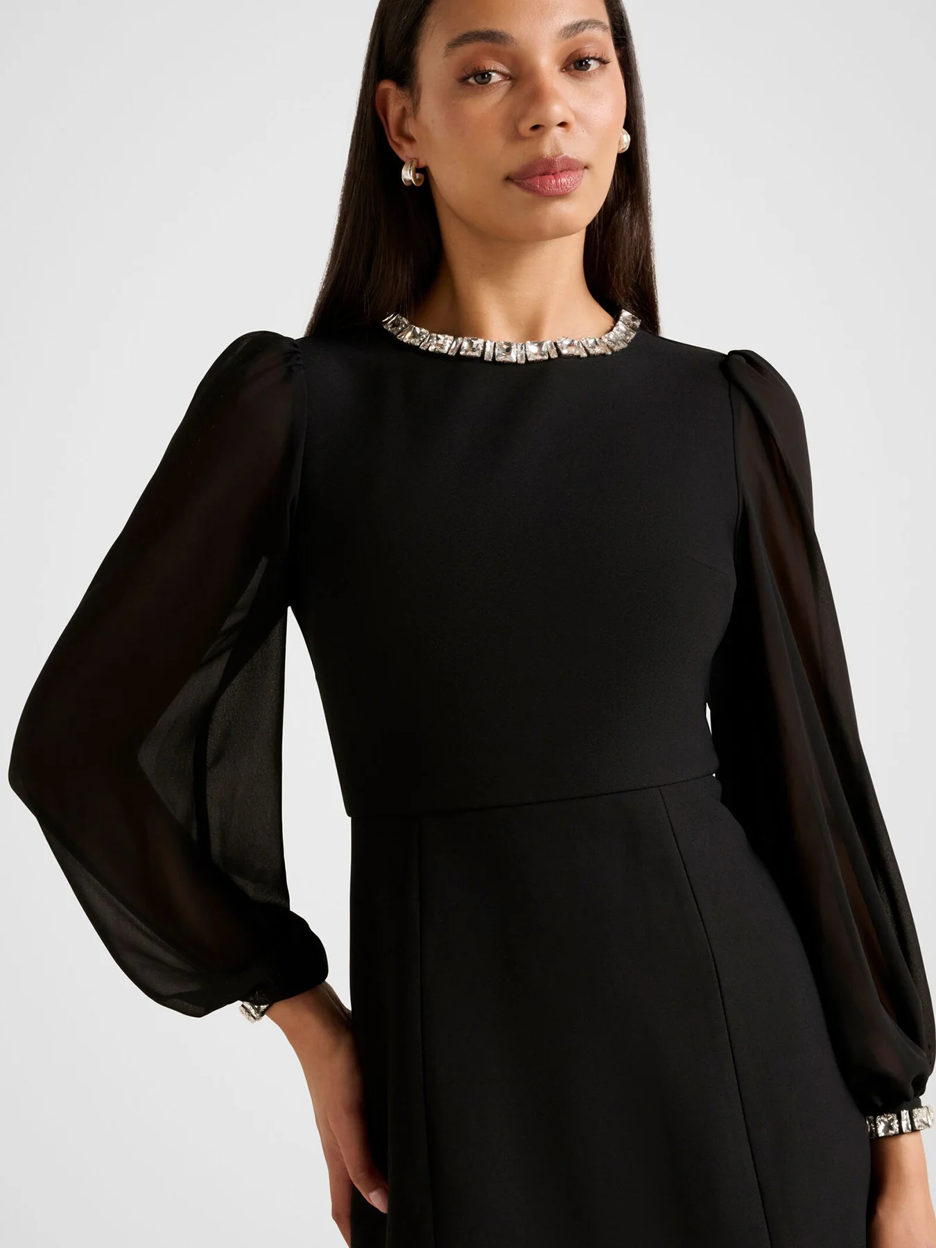 Indiana Embellished Mini Dress Black - Image 5