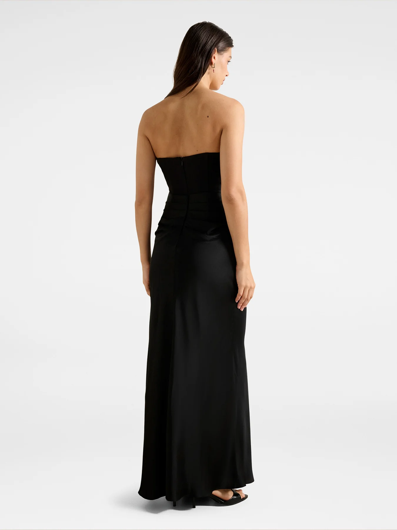 Isra Draped Strapless Maxi Dress Black - Image 5