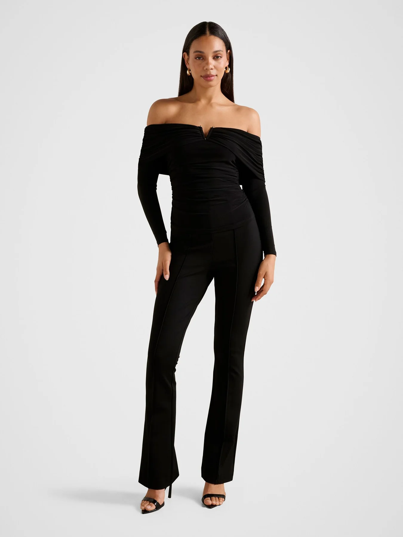 Keely Hardware Bardot Neck Top Black - Image 2