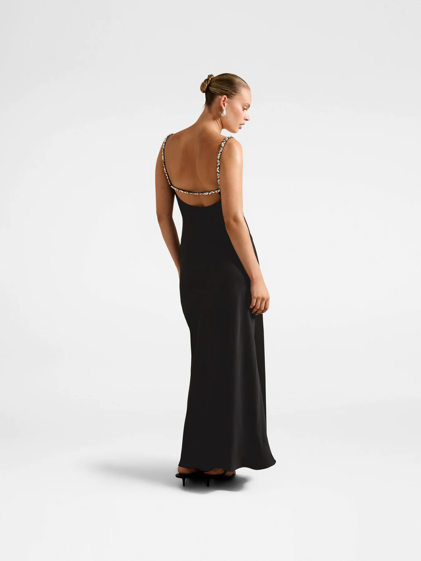 Presley Diamante Strap Satin Maxi Dress - Image 3