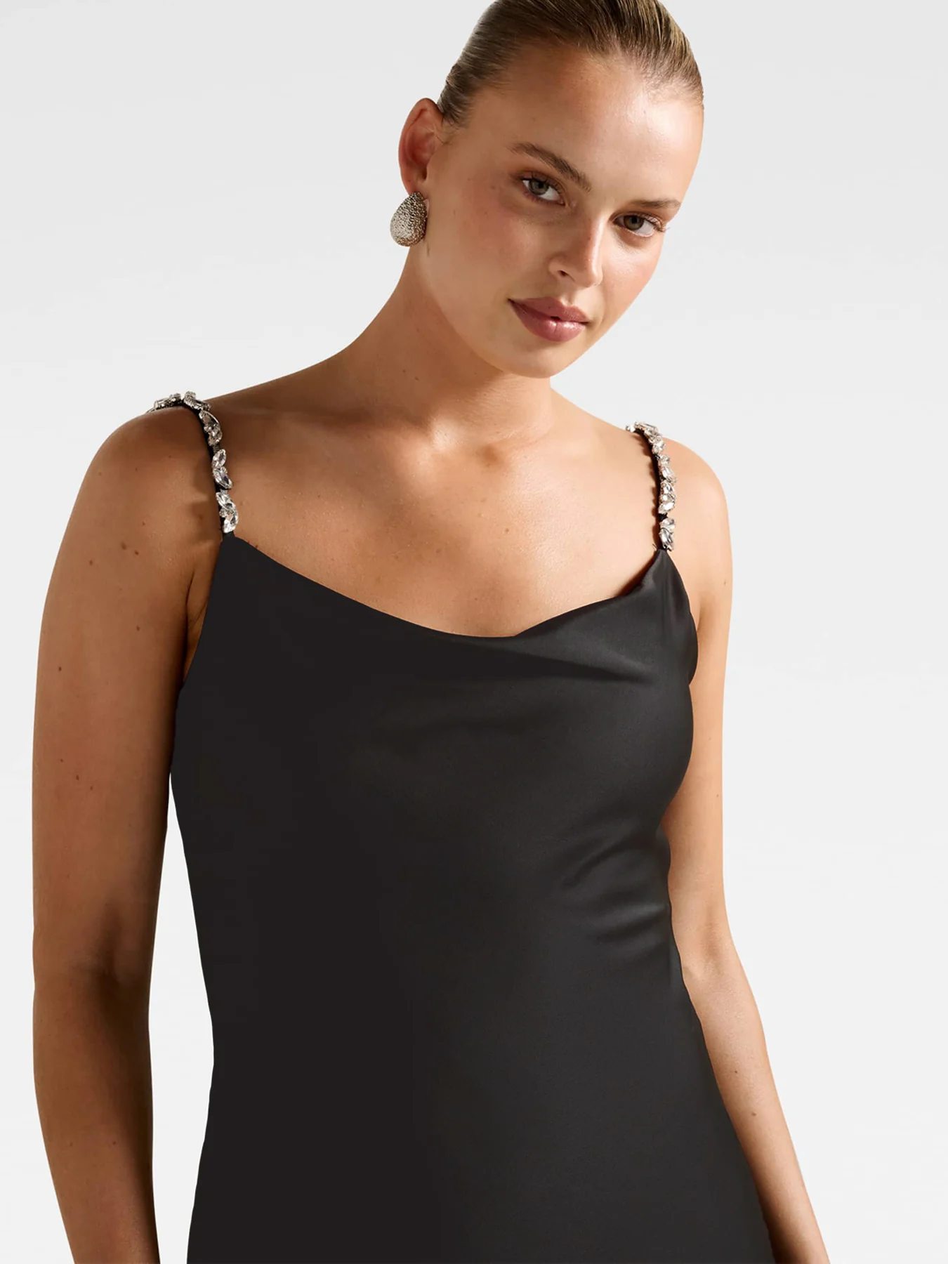 Presley Diamante Strap Satin Maxi Dress - Image 4