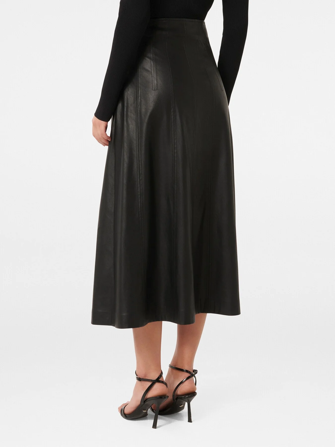 Renley Vegan Leather Midi Skirt - Image 3
