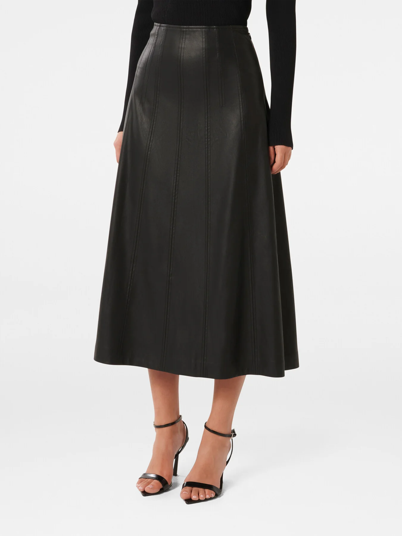 Renley Vegan Leather Midi Skirt - Image 6
