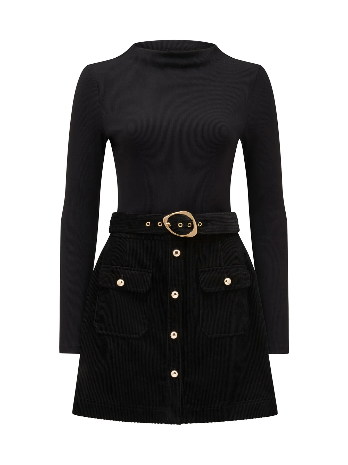 Zahra 2 in 1 Mini Dress Black