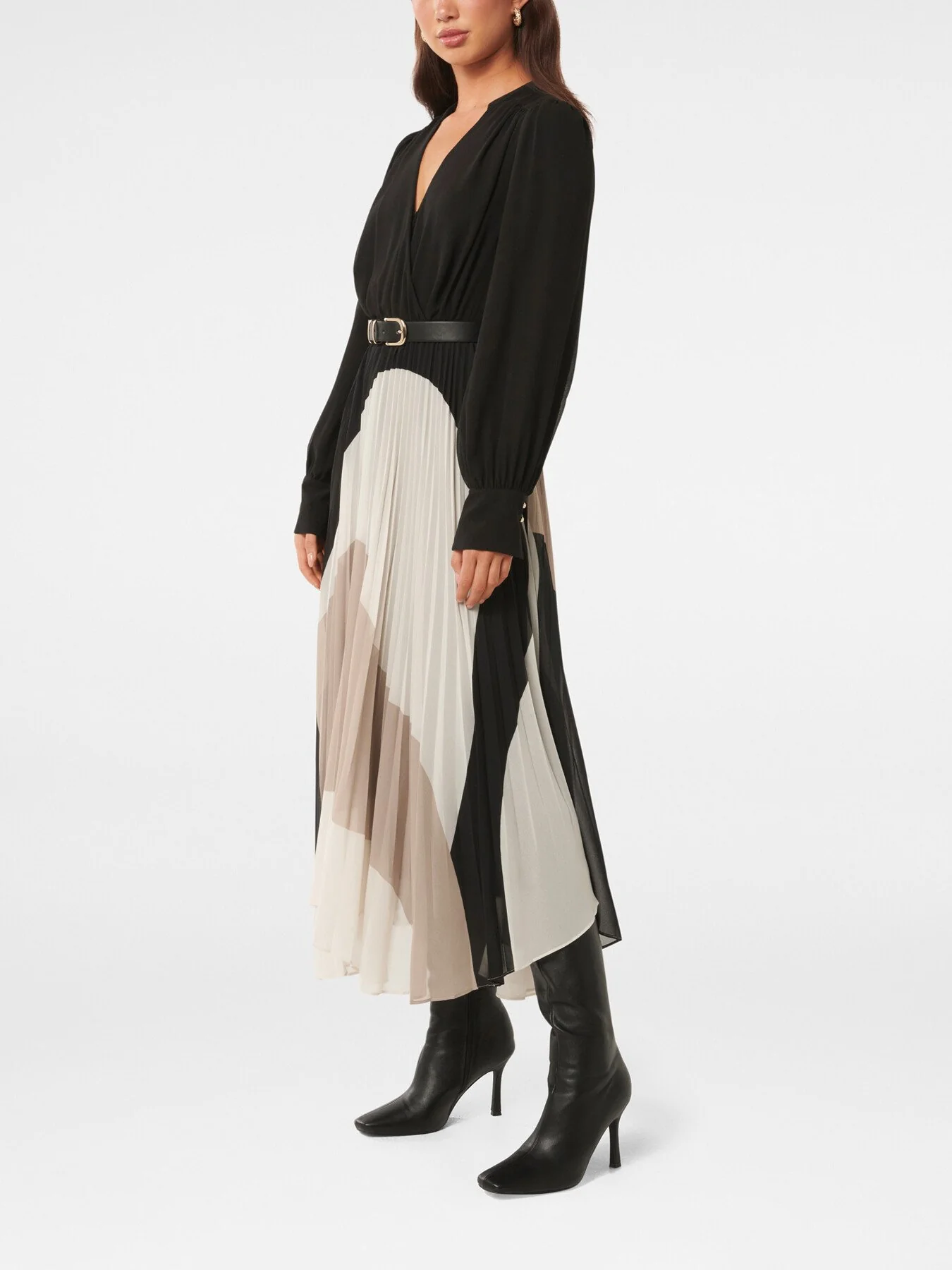 Milan Belted Pleated Midi Dress - Image 5