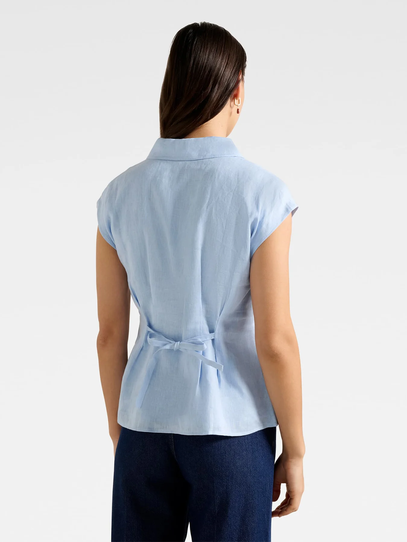 Carina Pleated Shirt Blue - Image 3