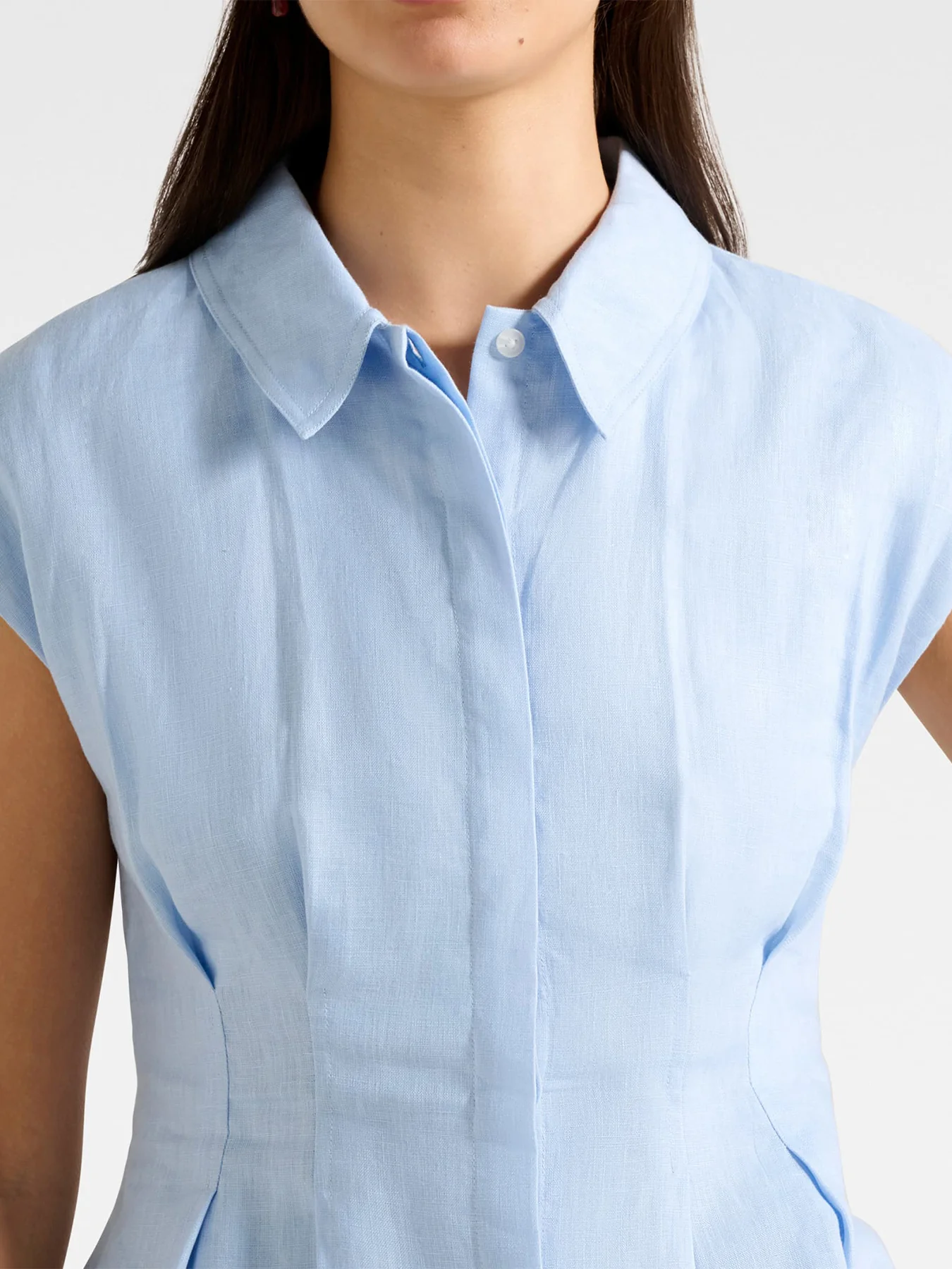 Carina Pleated Shirt Blue - Image 5