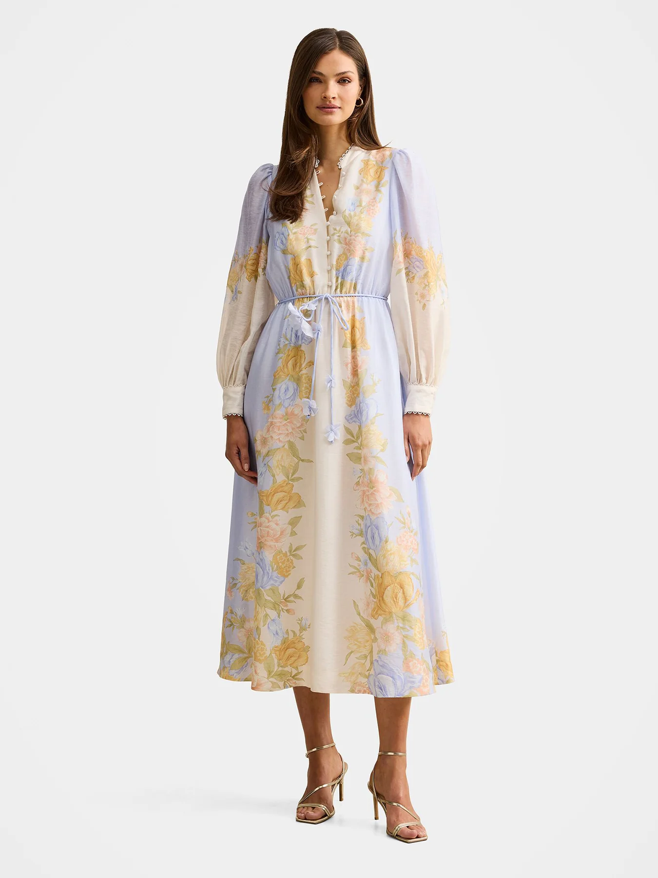 Christina Printed Midi Dress Blue - Image 2