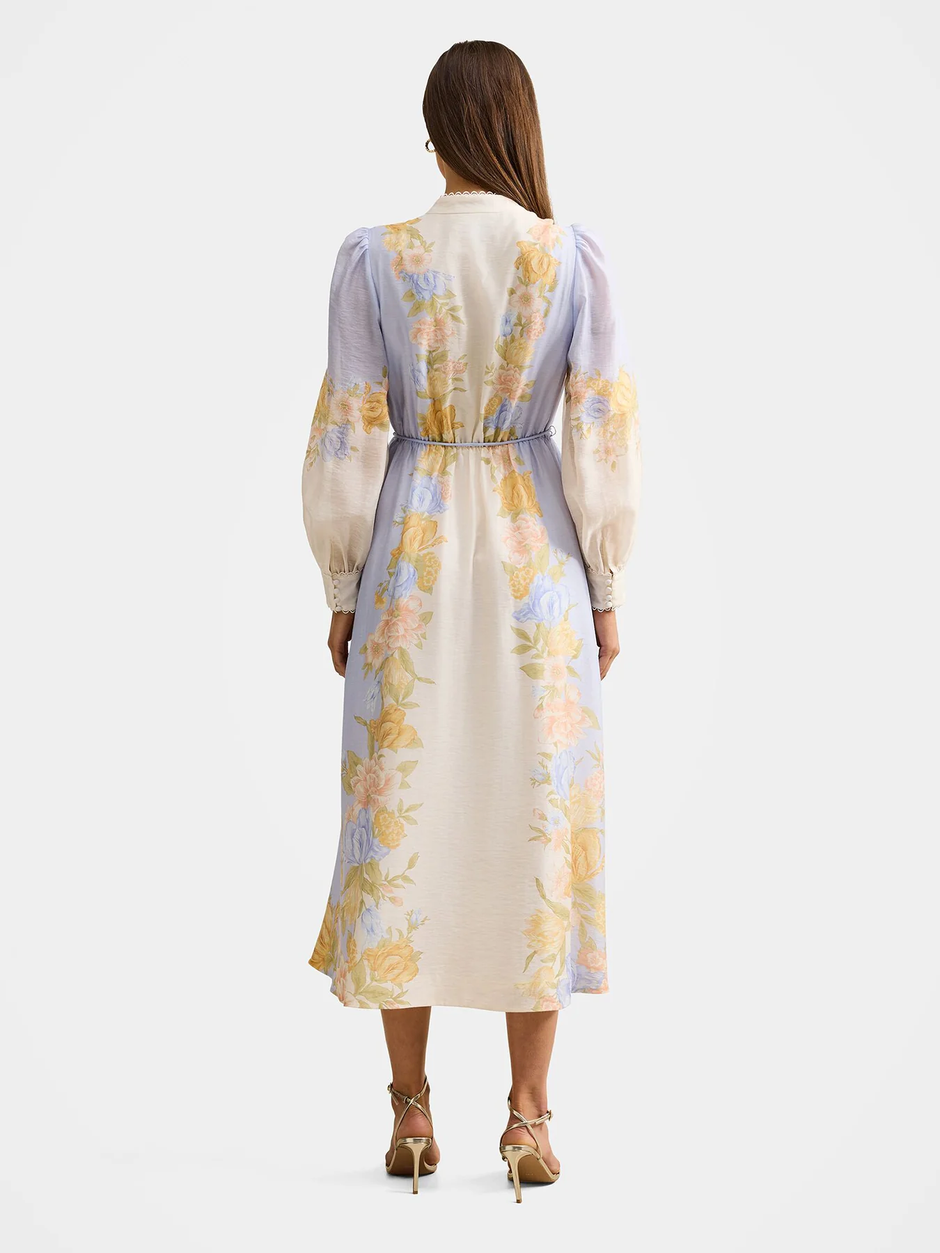 Christina Printed Midi Dress Blue - Image 5