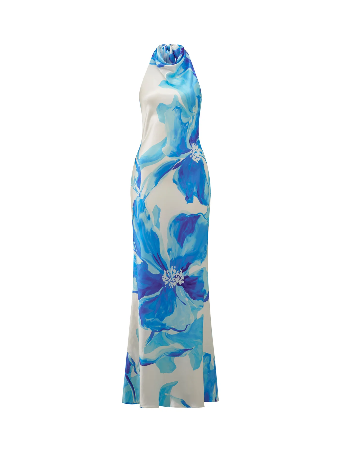 Clementine Satin Maxi Dress Blue