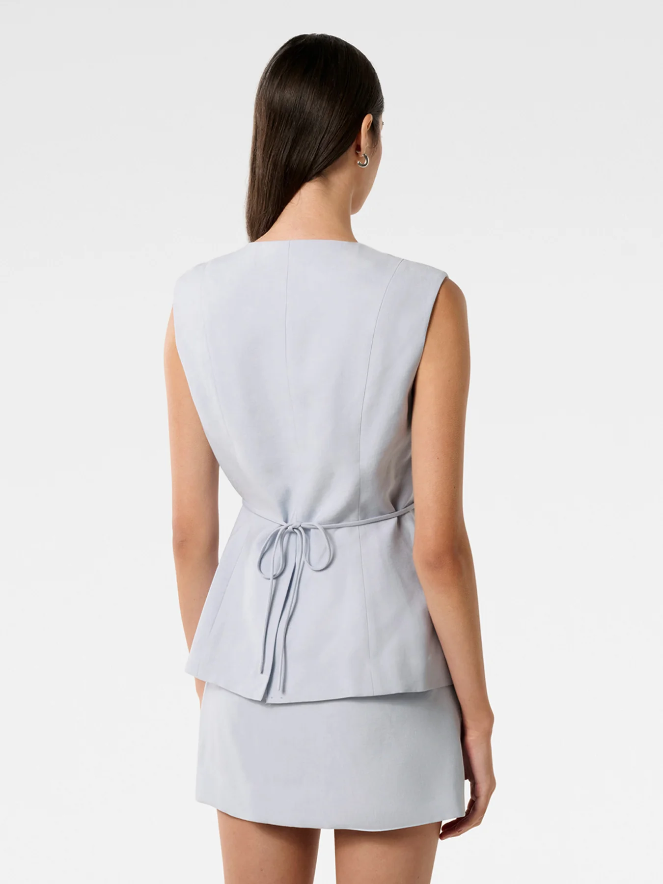 Kimberly Shoulder Waistcoat Top Blue - Image 3