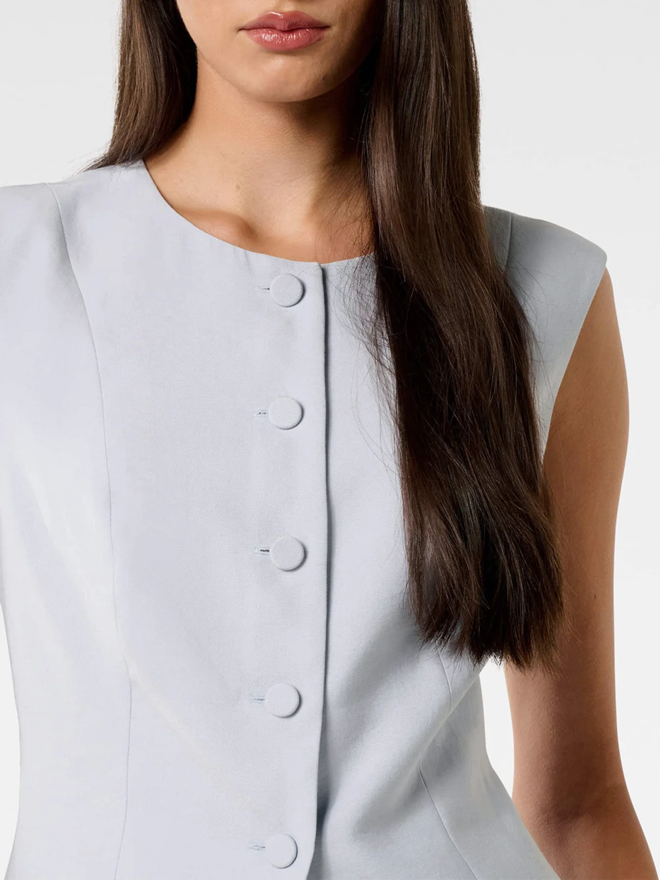 Kimberly Shoulder Waistcoat Top Blue - Image 5