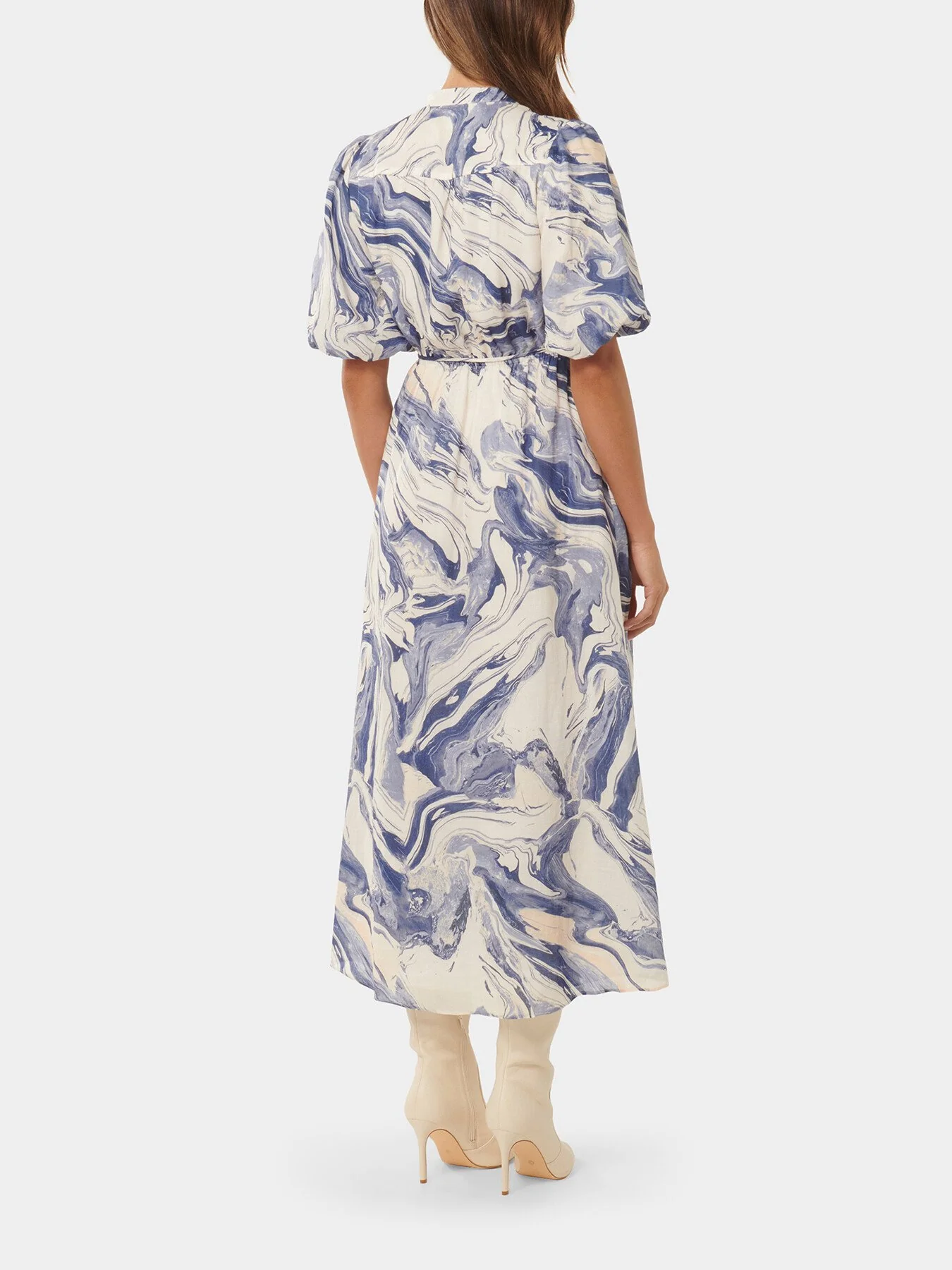 Loren Puff Sleeves Midi Dress - Image 3