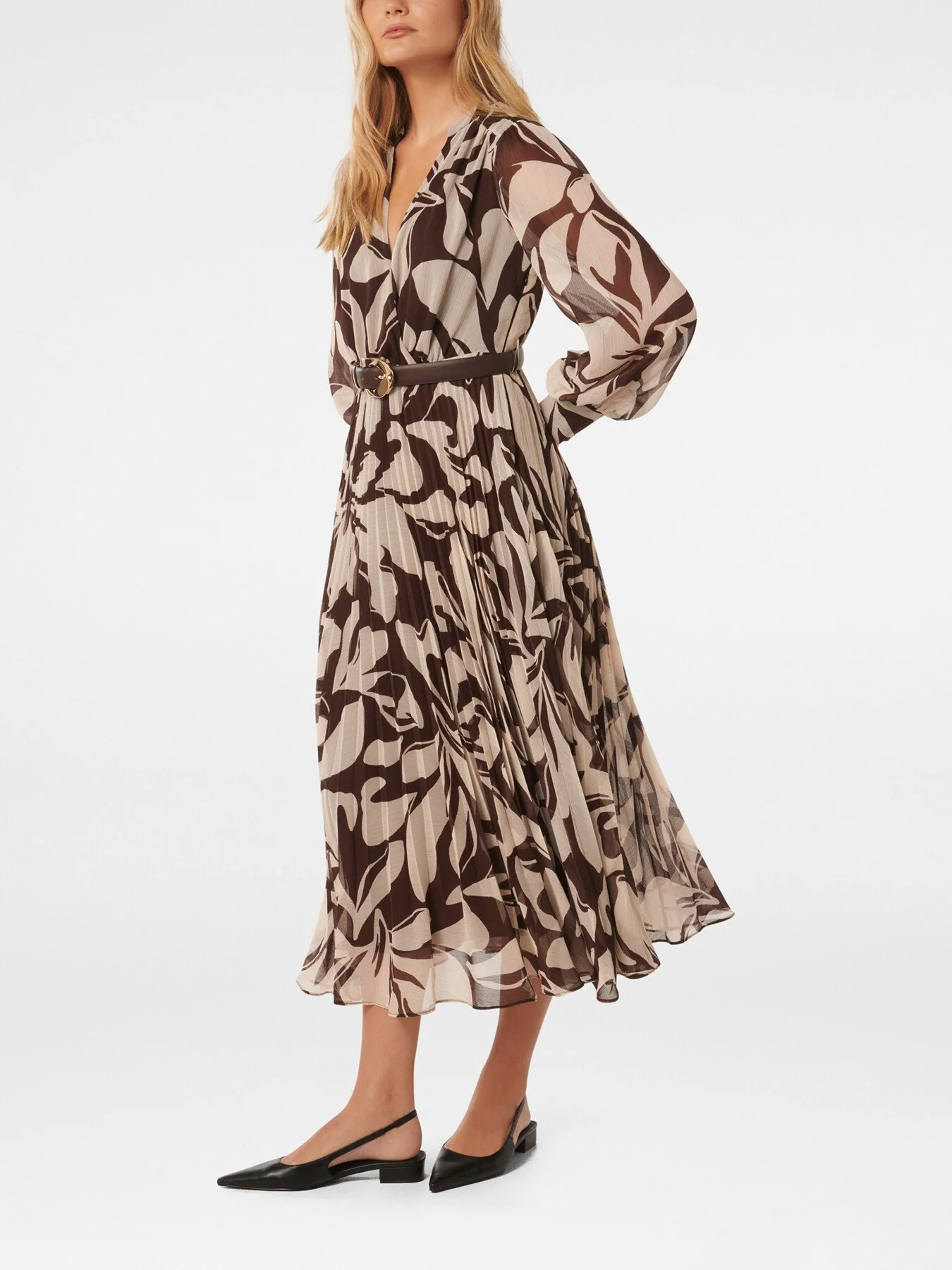 Saskia Pleated Wrap Midi Dress - Image 5