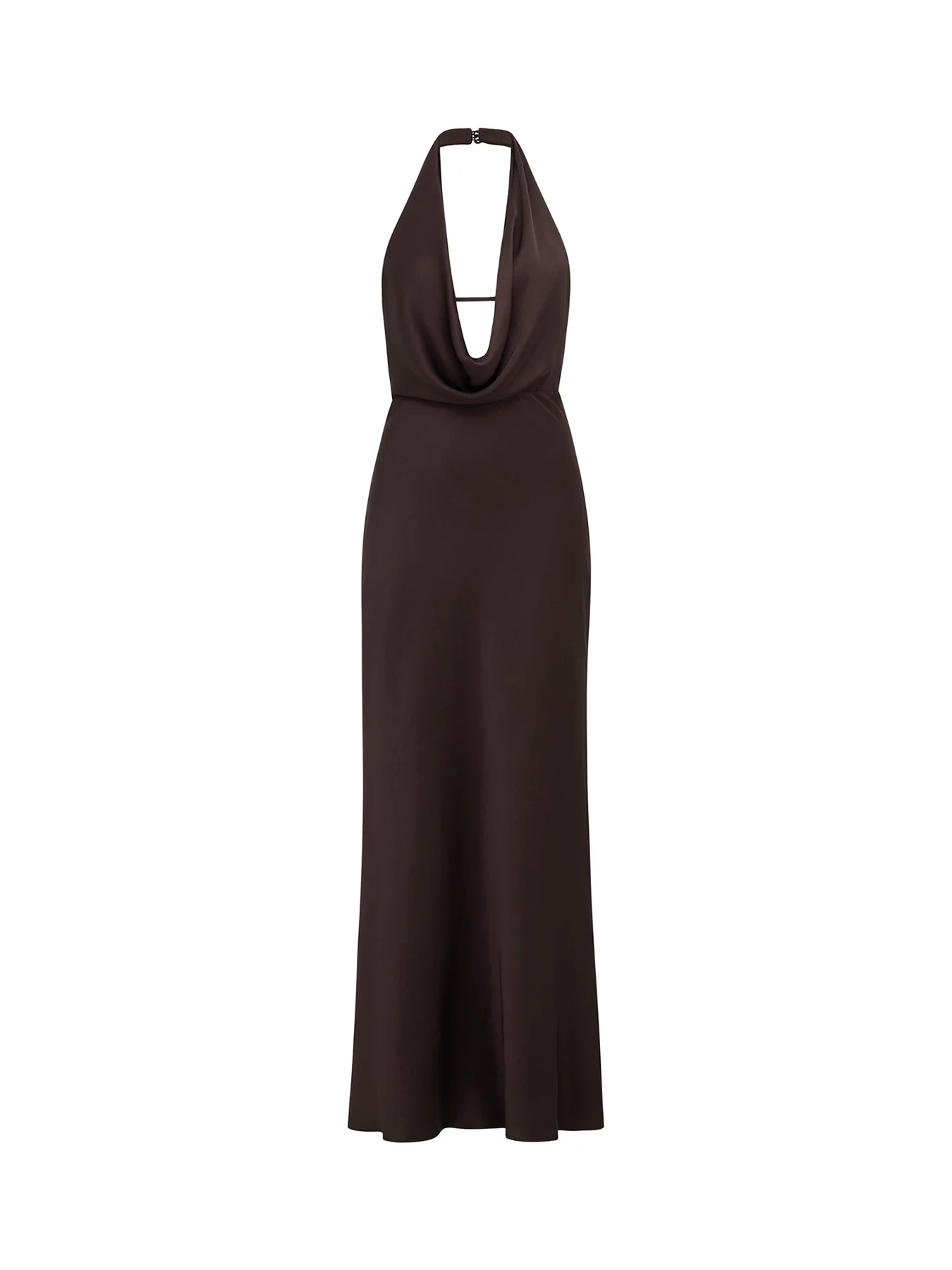 Becca Satin Halter Neck Gown Brown