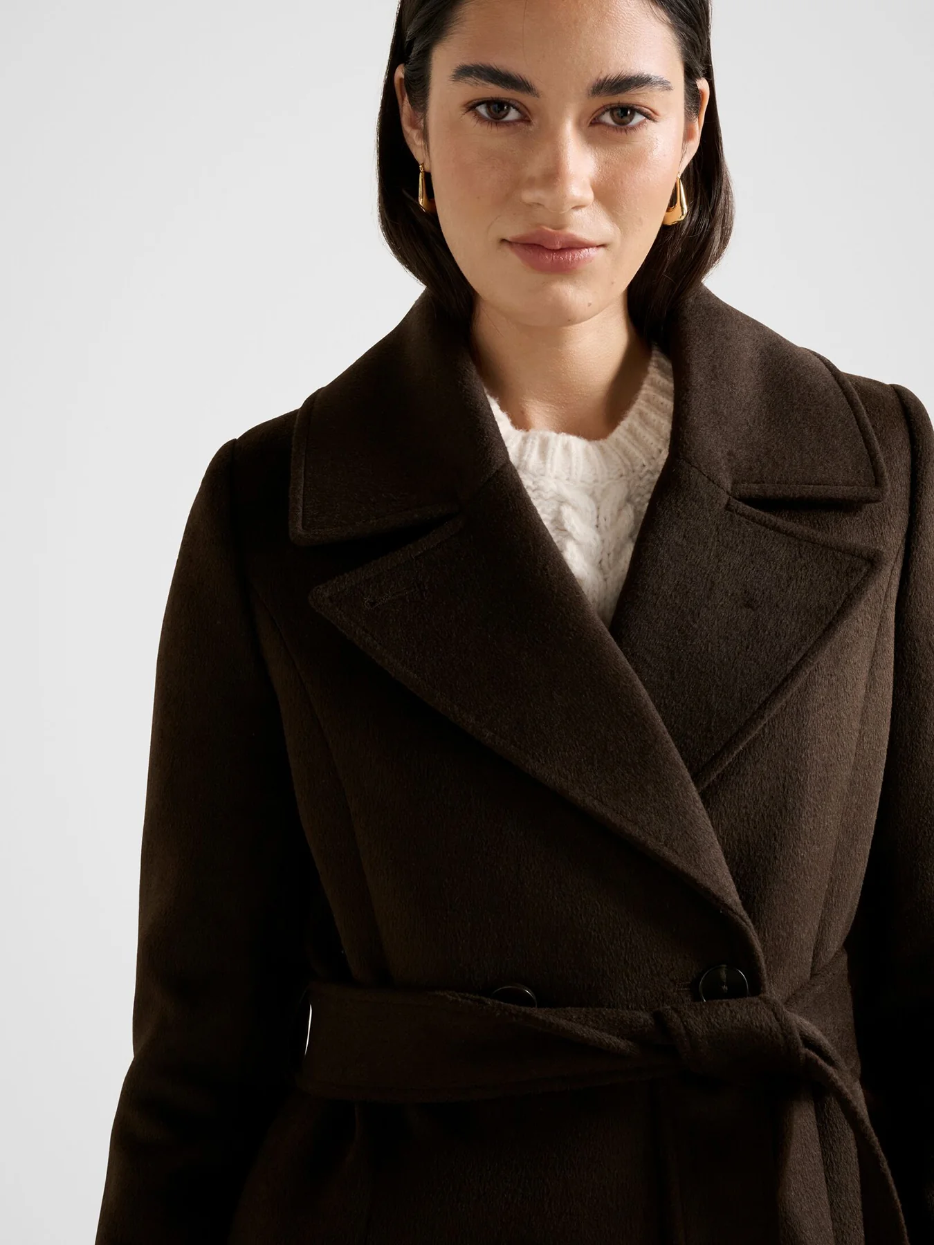 Blake Double Breasted Coat Brown - Image 5