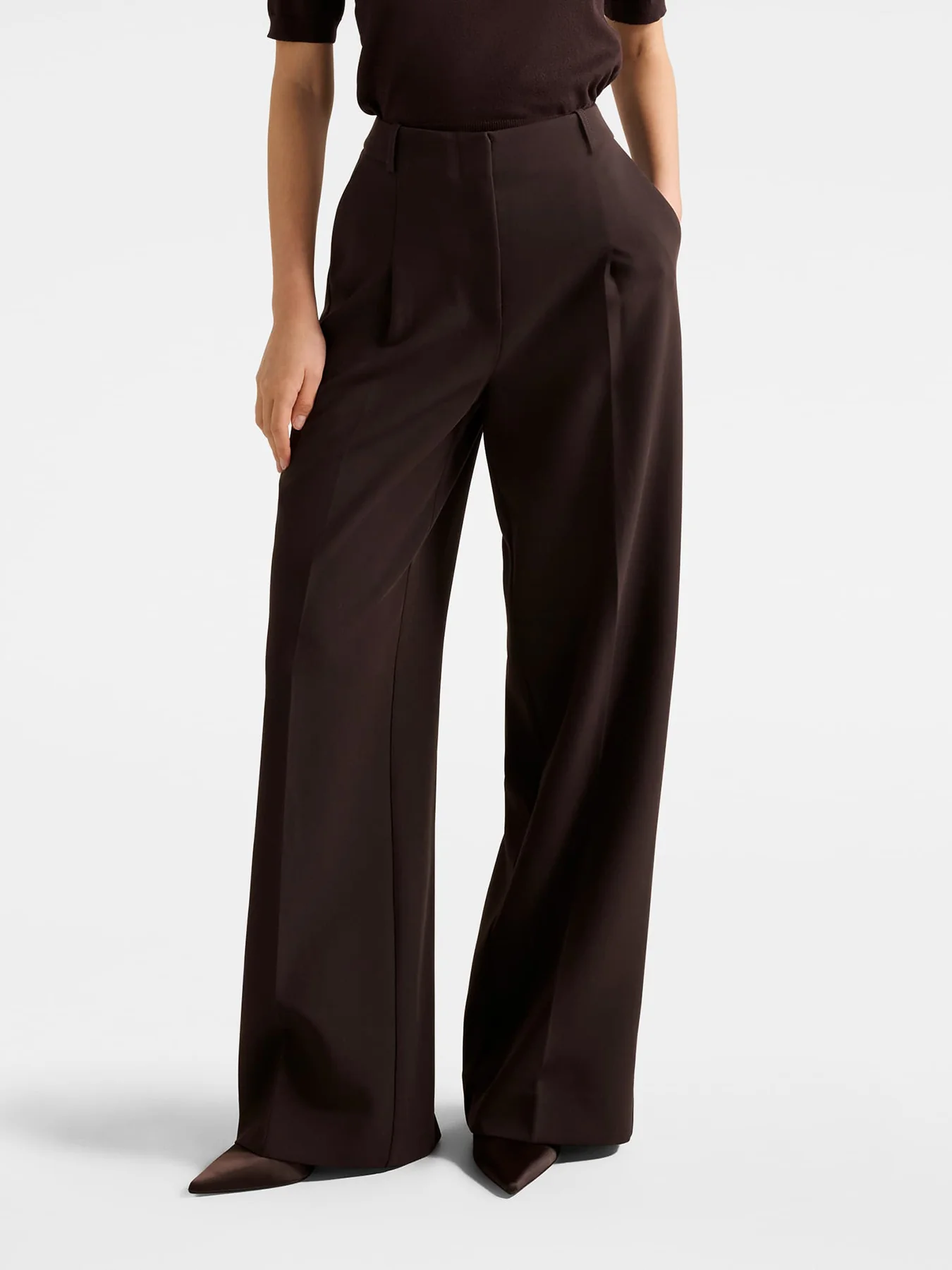 Briony Wide Leg Pants Brown - Image 4