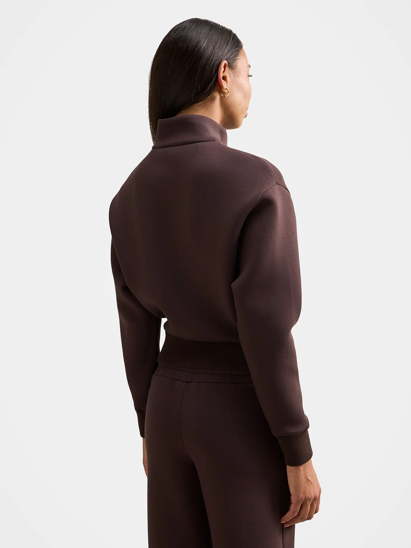 Hannah Zip Lounge Jacket Chocolate - Image 5
