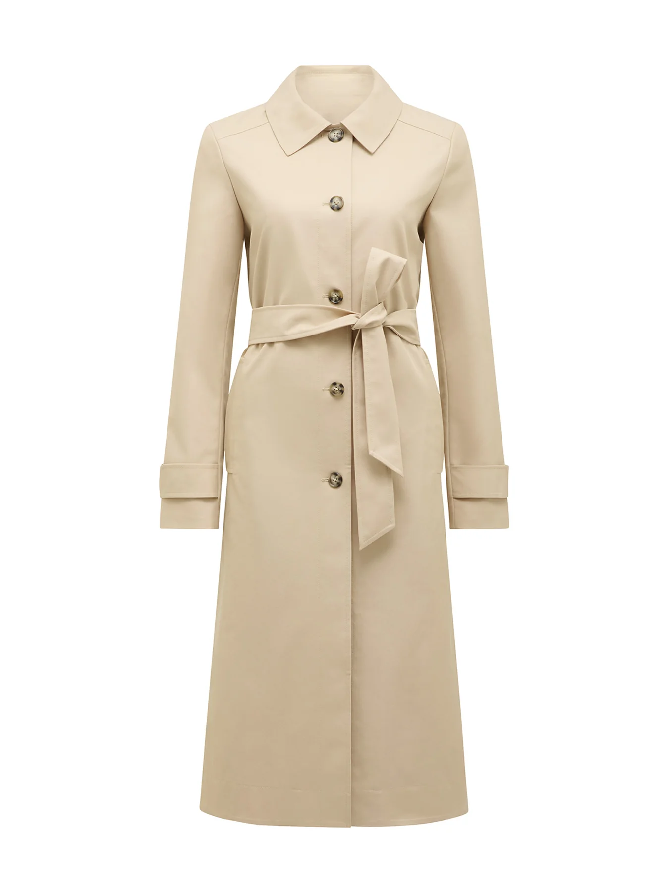 Helen Single Breasted Belted Trench Coat Brown