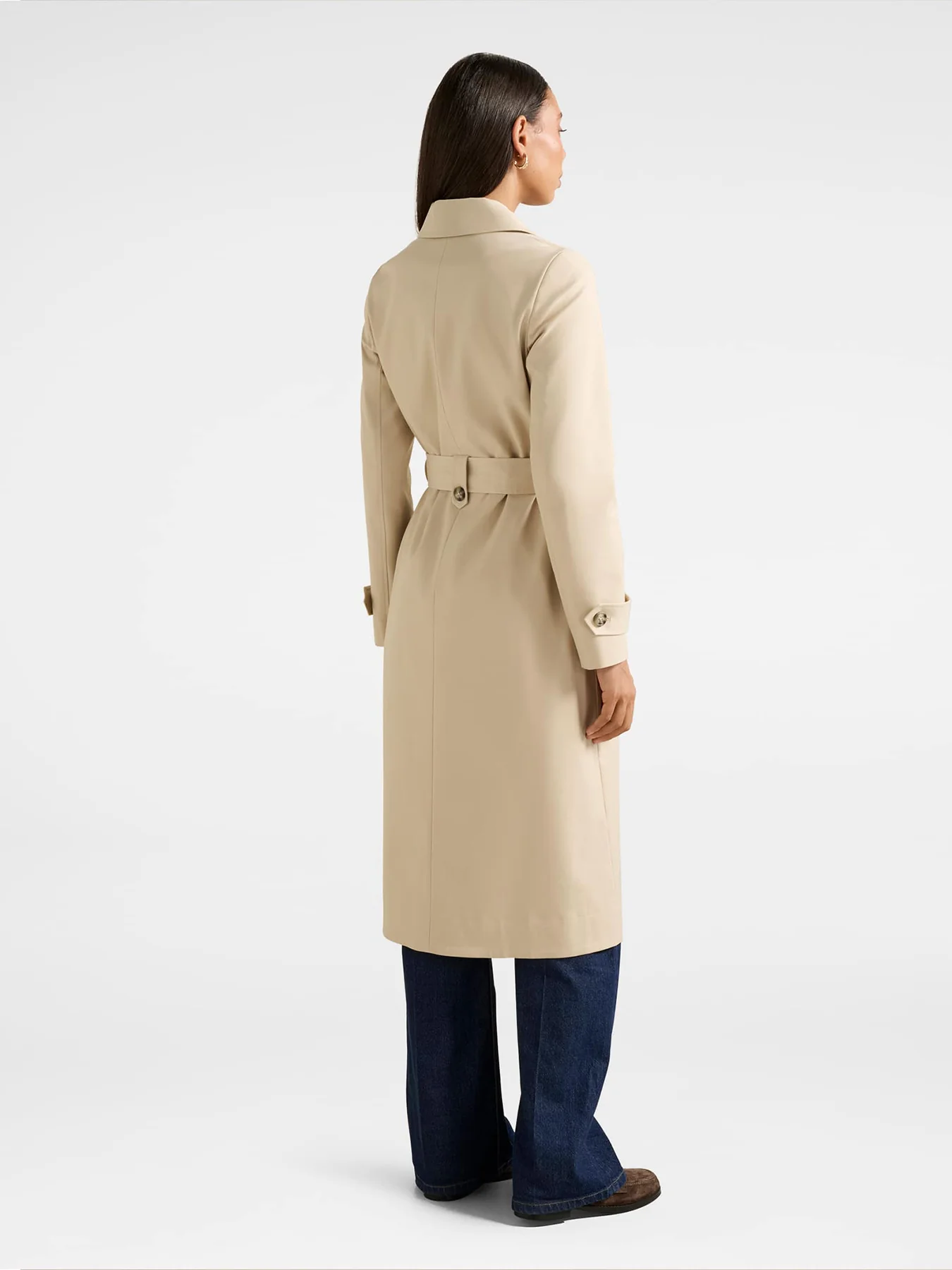 Helen Single Breasted Belted Trench Coat Brown - Image 3