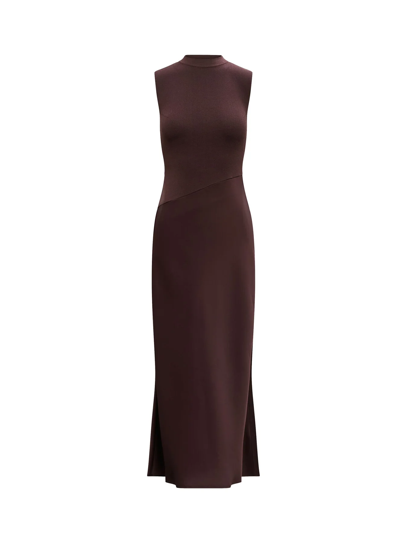 Jayden Satin Midi Dress Brown