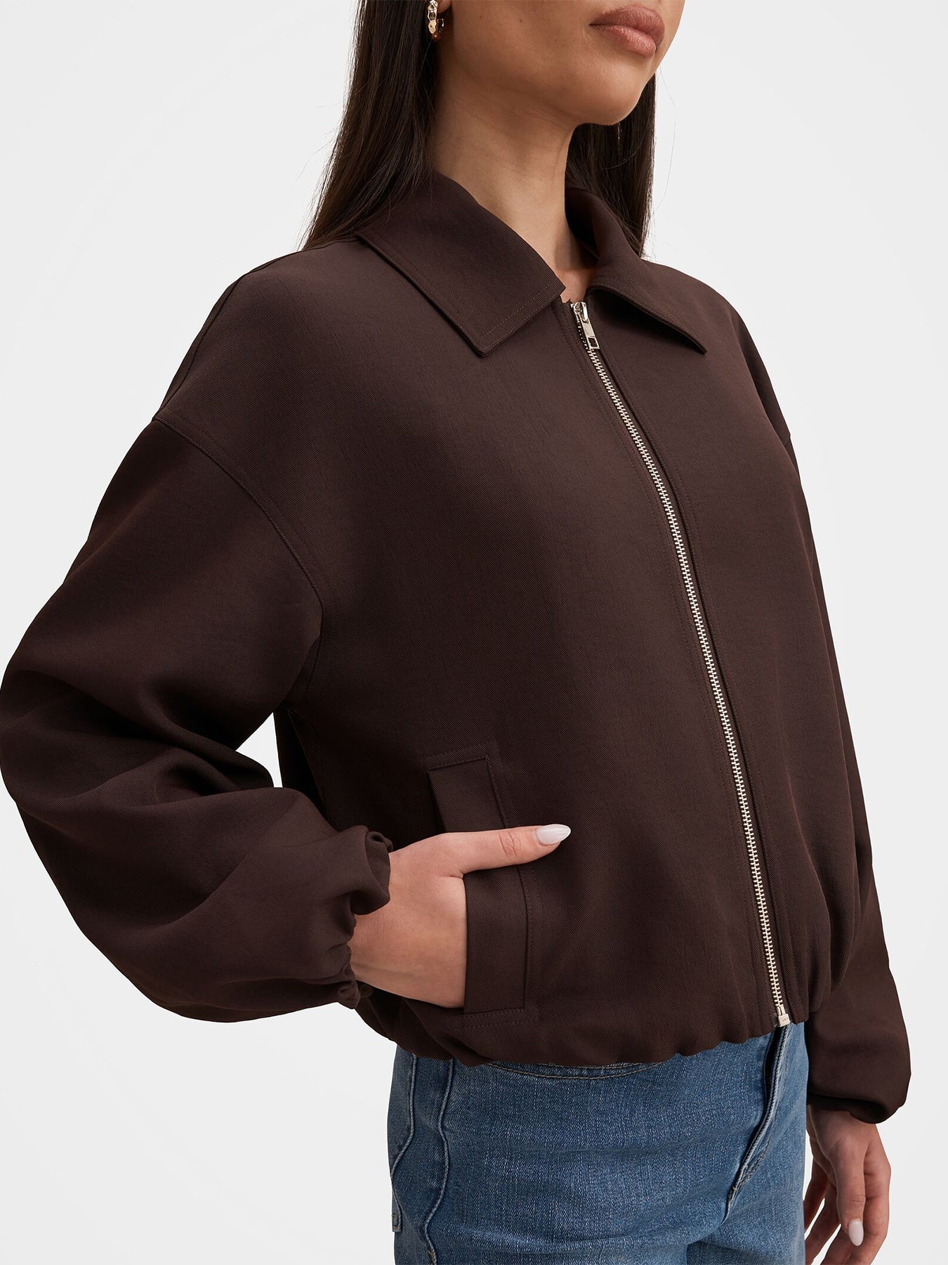 Lana Twill Jacket Brown - Image 4