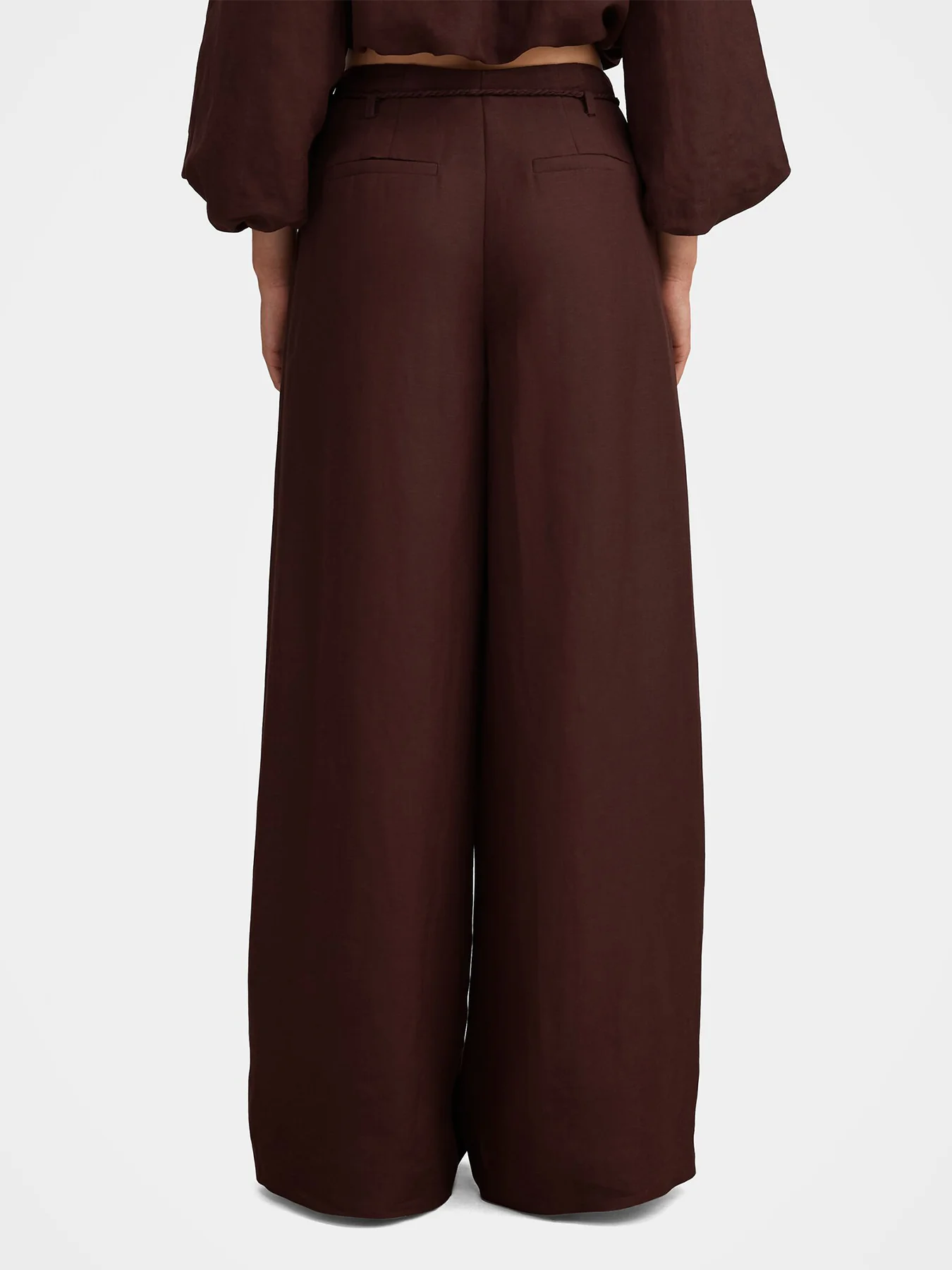 Myla Wide Leg Trousers Brown - Image 3