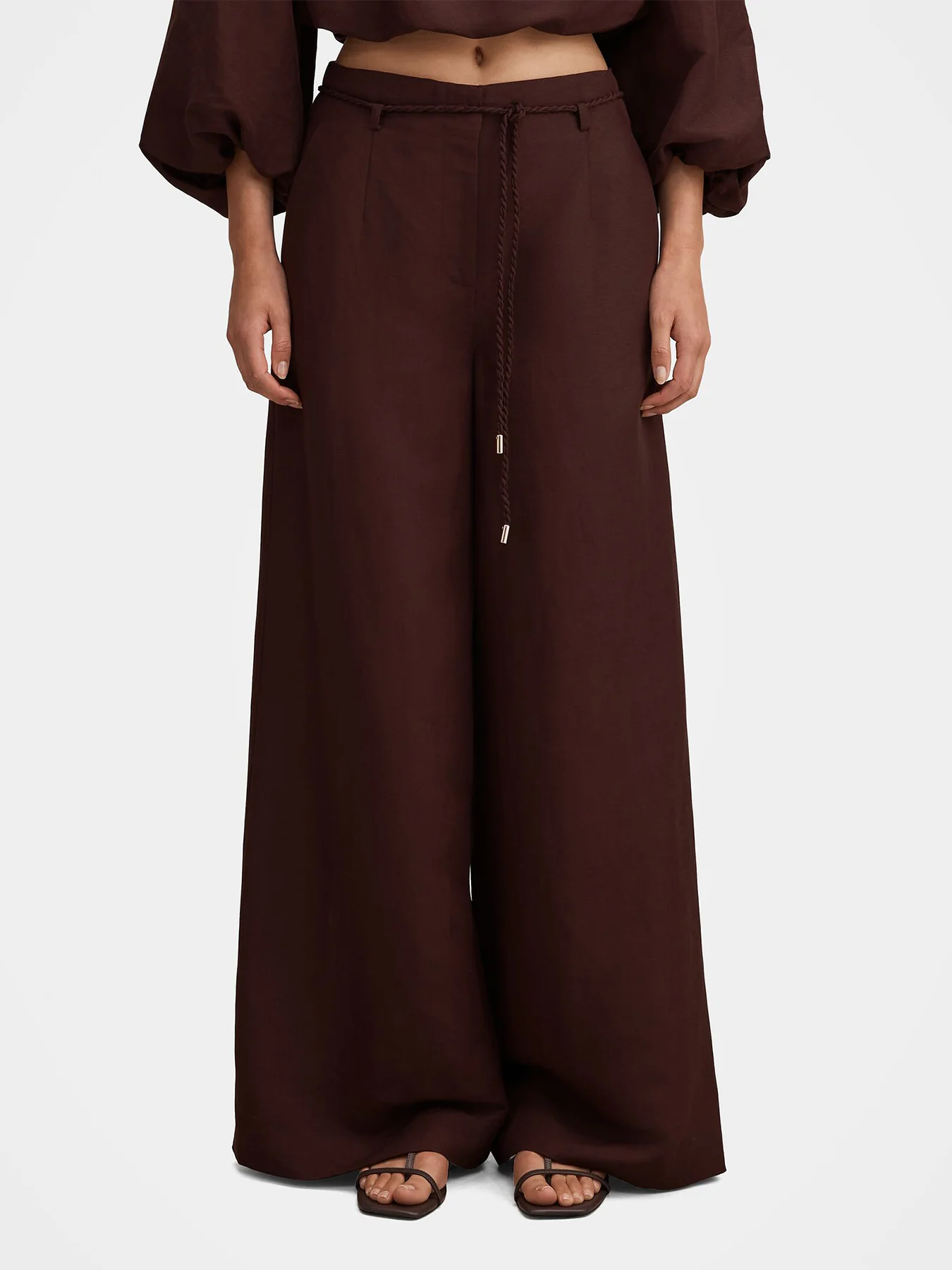 Myla Wide Leg Trousers Brown - Image 5