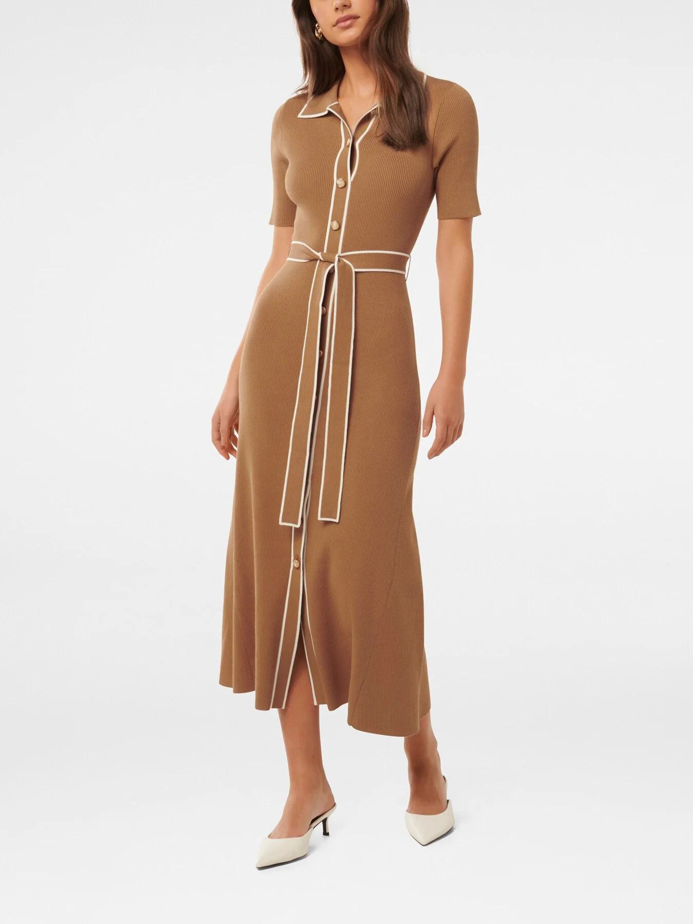 Cindy Tipped Short Sleeves A-Line Dress - Image 2