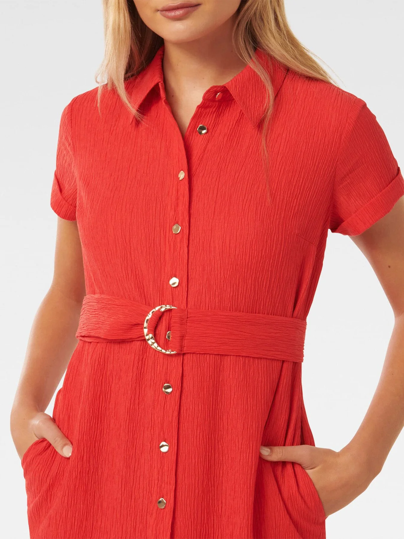 Briley Textured Shirt Dress - Image 4