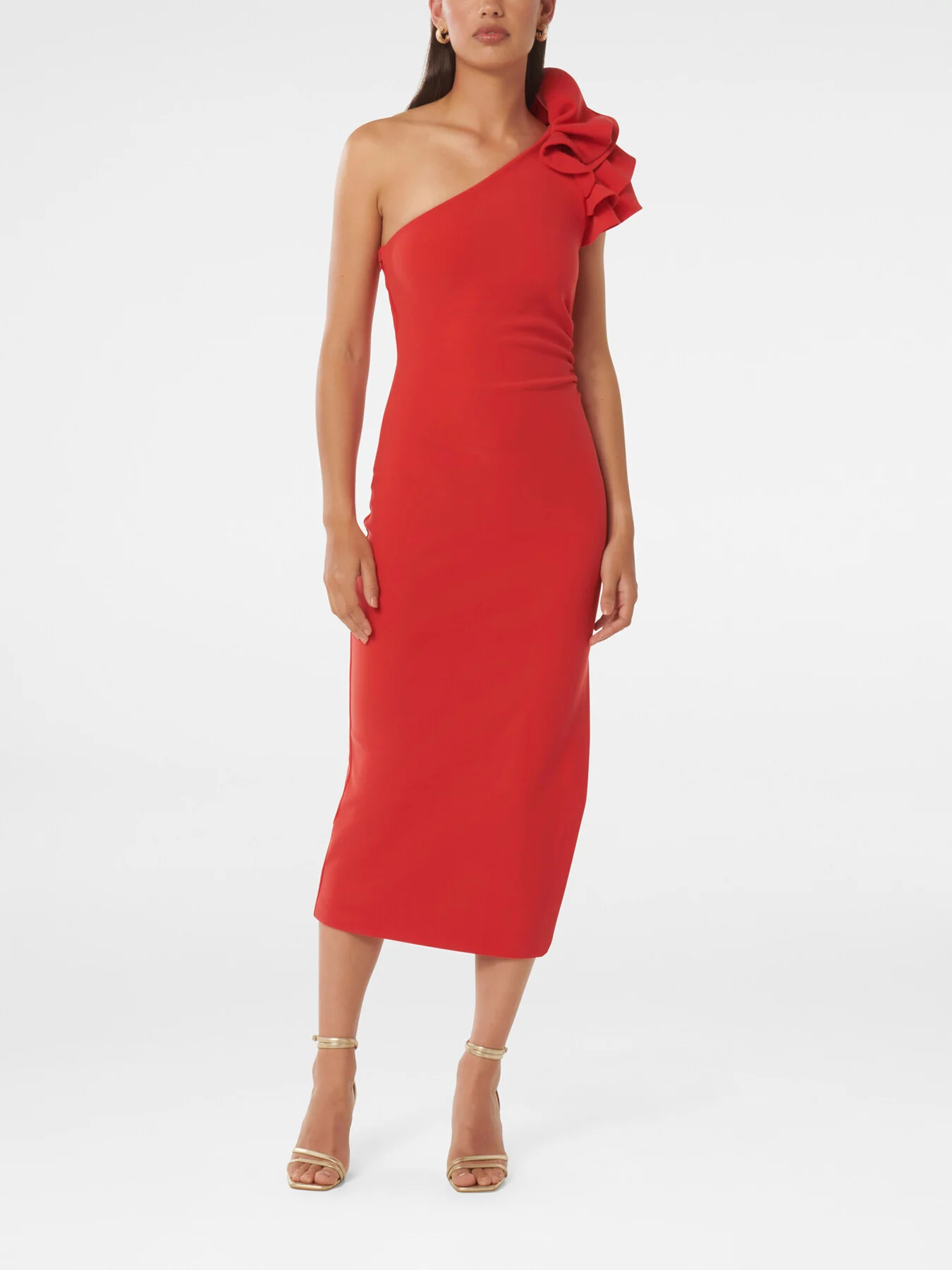 Celeste One Shoulder Ruffle Bodycon Dress - Image 2