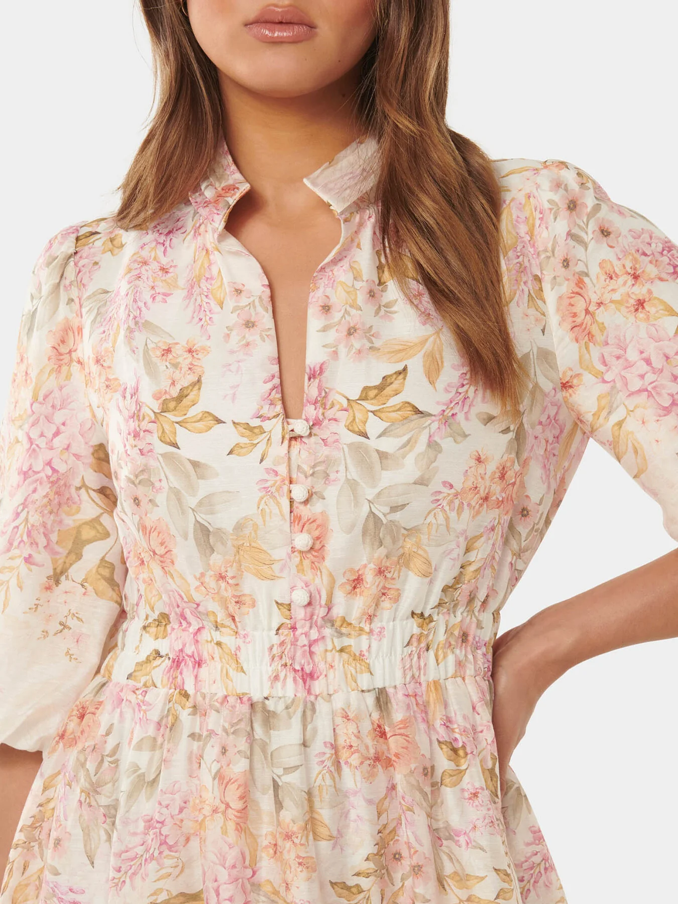 Ivy Printed Puff Sleeves Midi Dress - Image 5