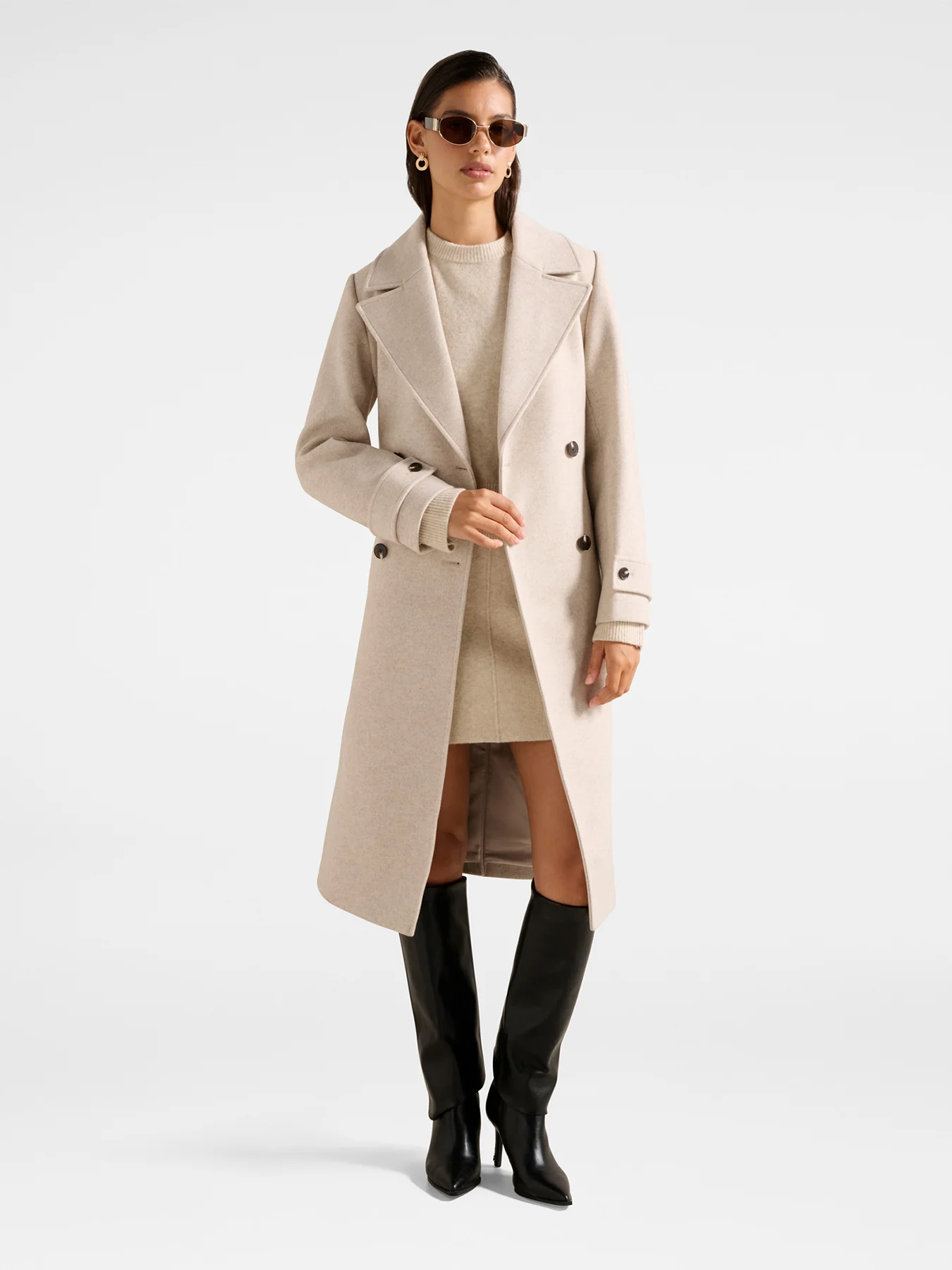 Cara Double Breasted Wrap Coat - Image 2
