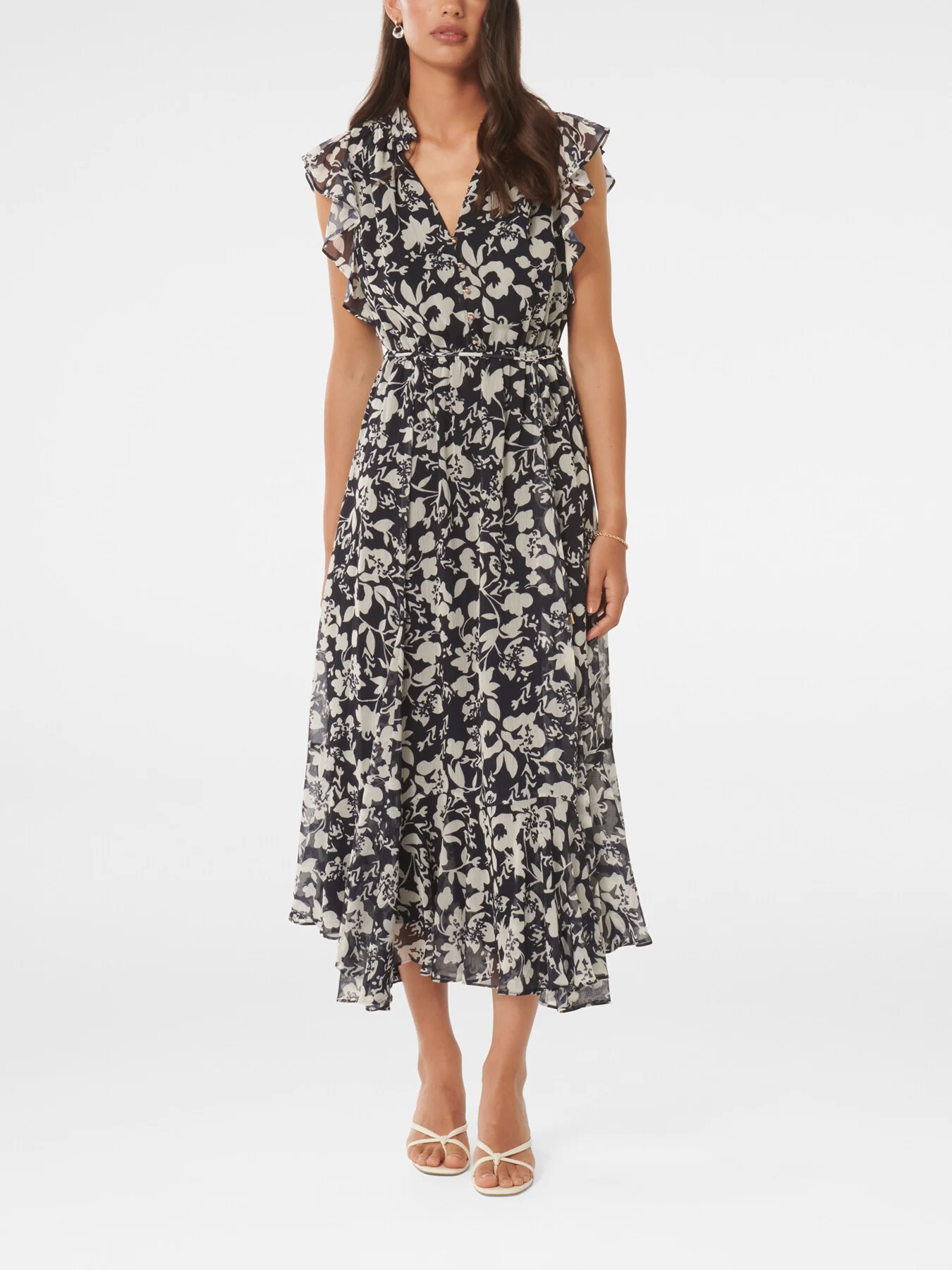 Maxine Ruffle Sleeves Midi Dress - Image 2
