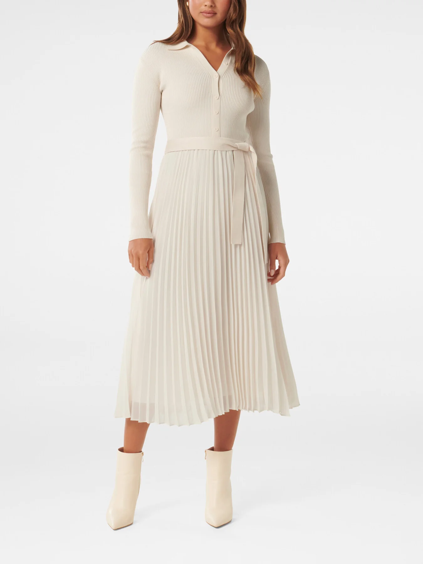 Maeve Pleat Hem Polo Collar Knit Dress - Image 2