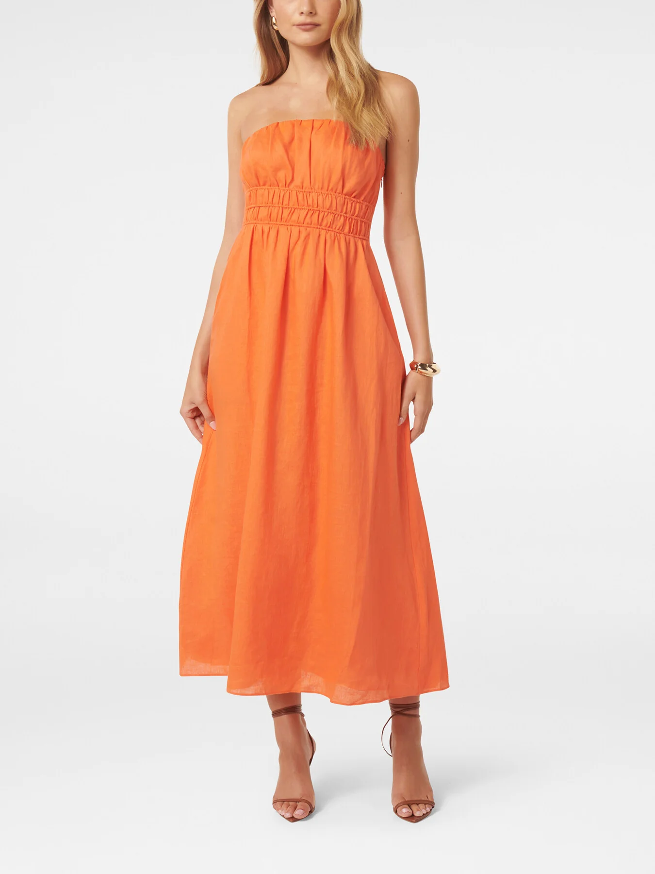Romie Strapless Piping Midi Dress - Image 2