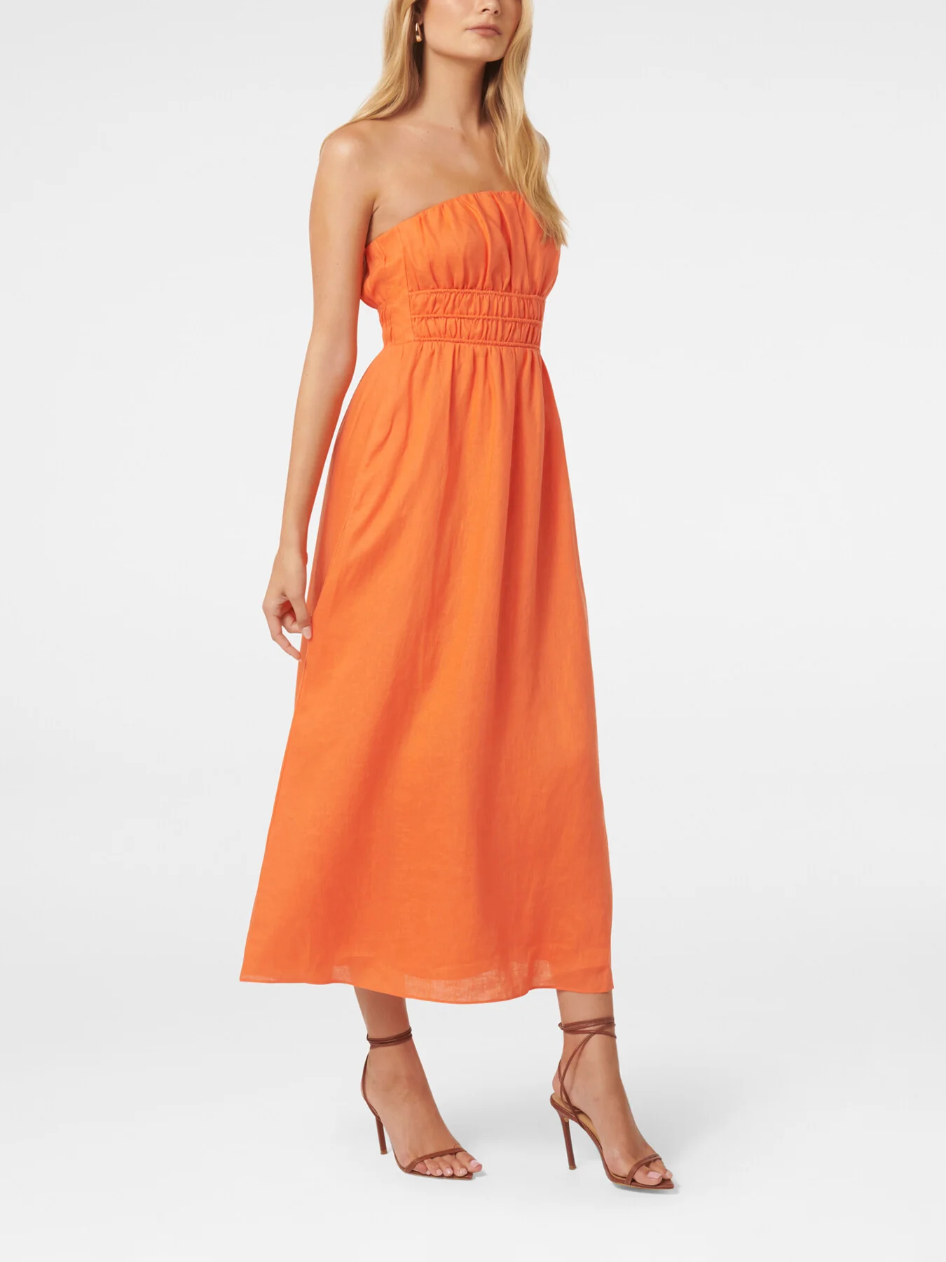 Romie Strapless Piping Midi Dress - Image 4