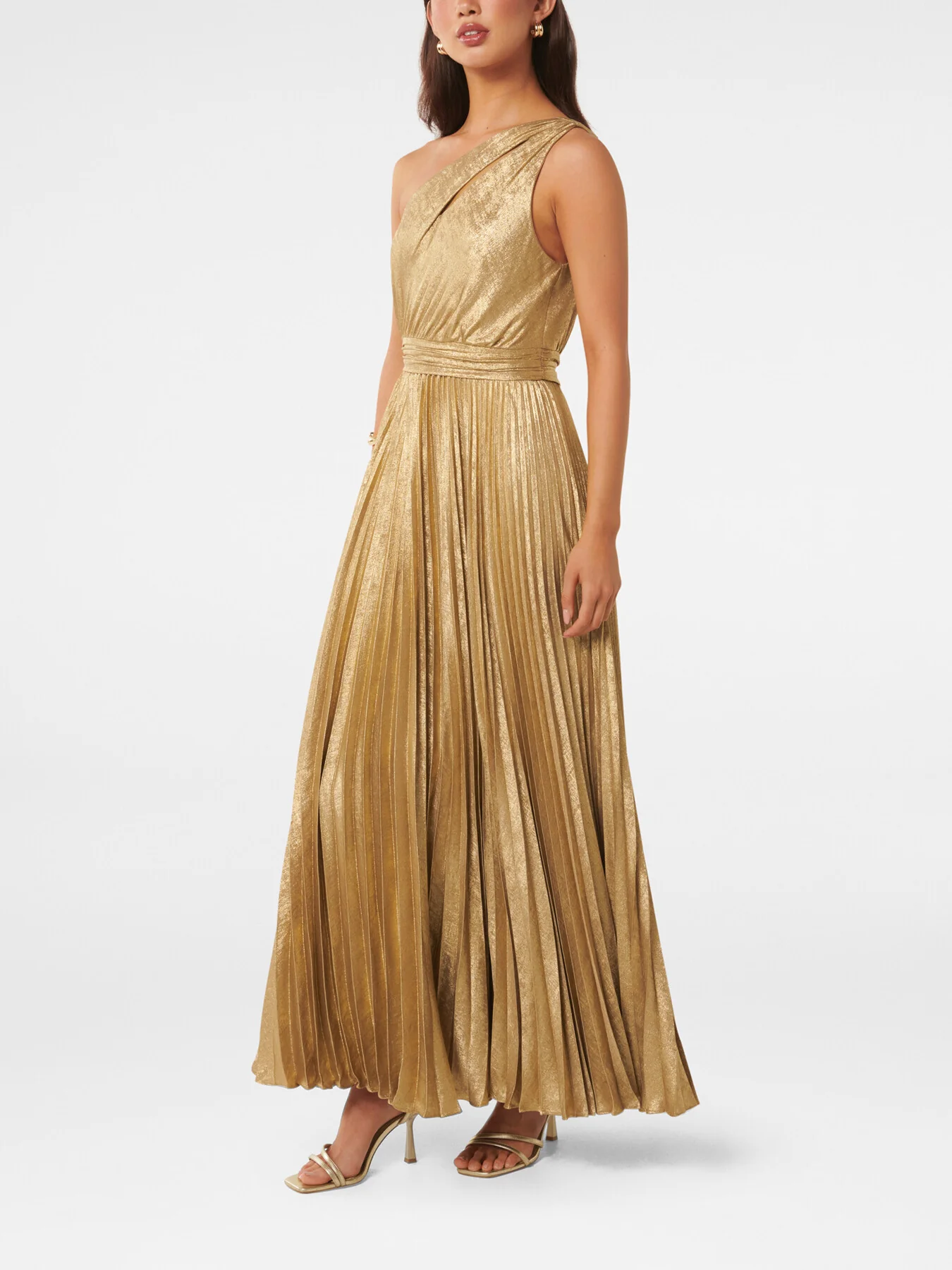 Jayla Metallic One Shoulder Maxi Dress - Image 5
