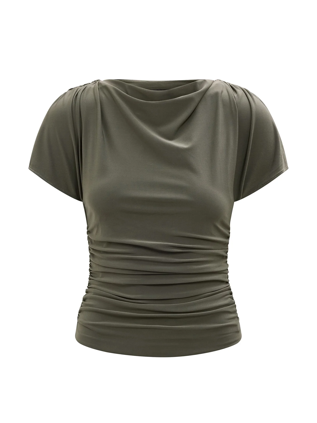 Stormi Spliced Shoulder Top Green