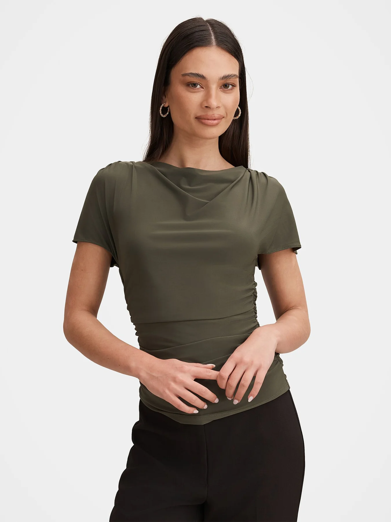 Stormi Spliced Shoulder Top Green - Image 4
