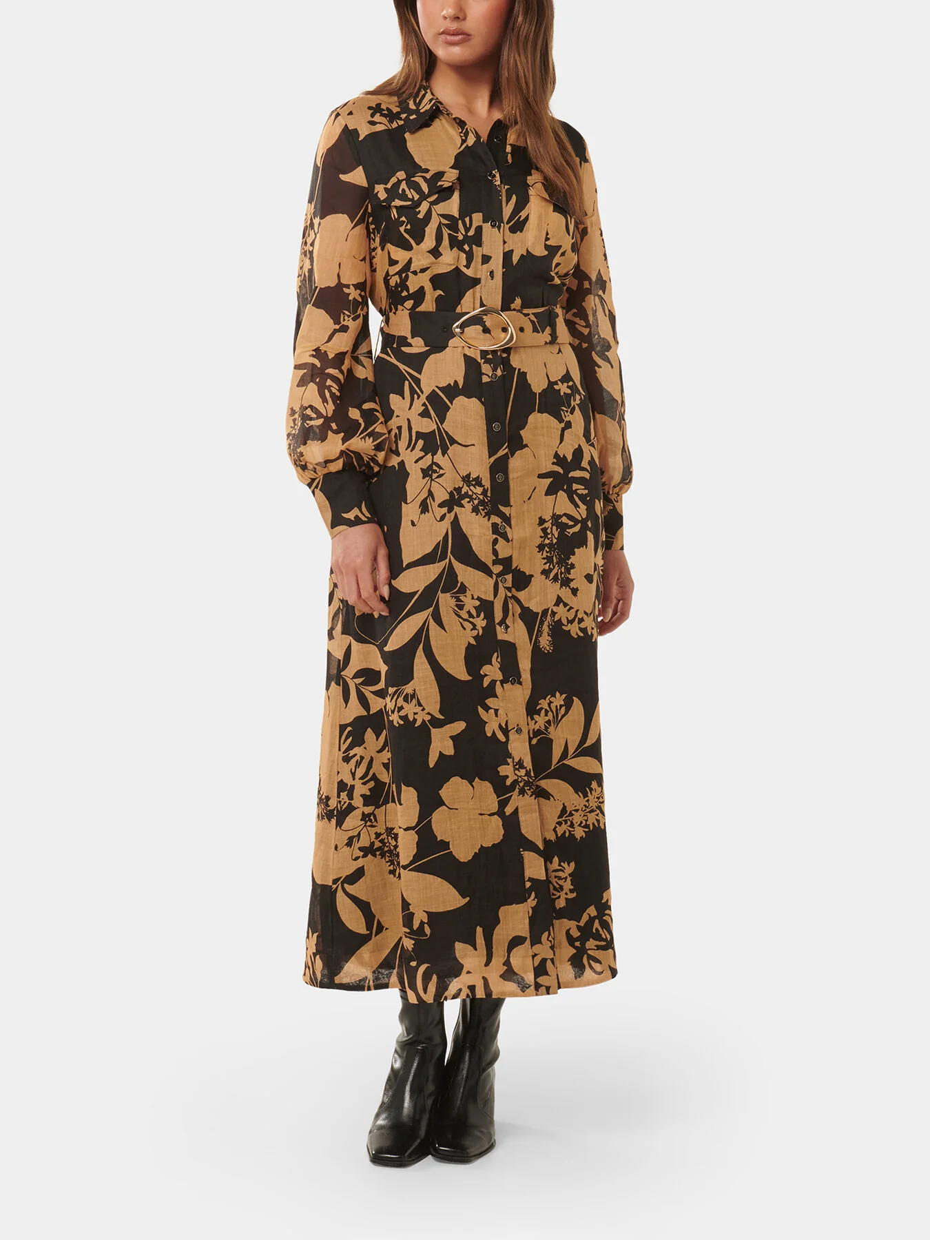 Janie Printed Shirt Midi Dress - Image 2