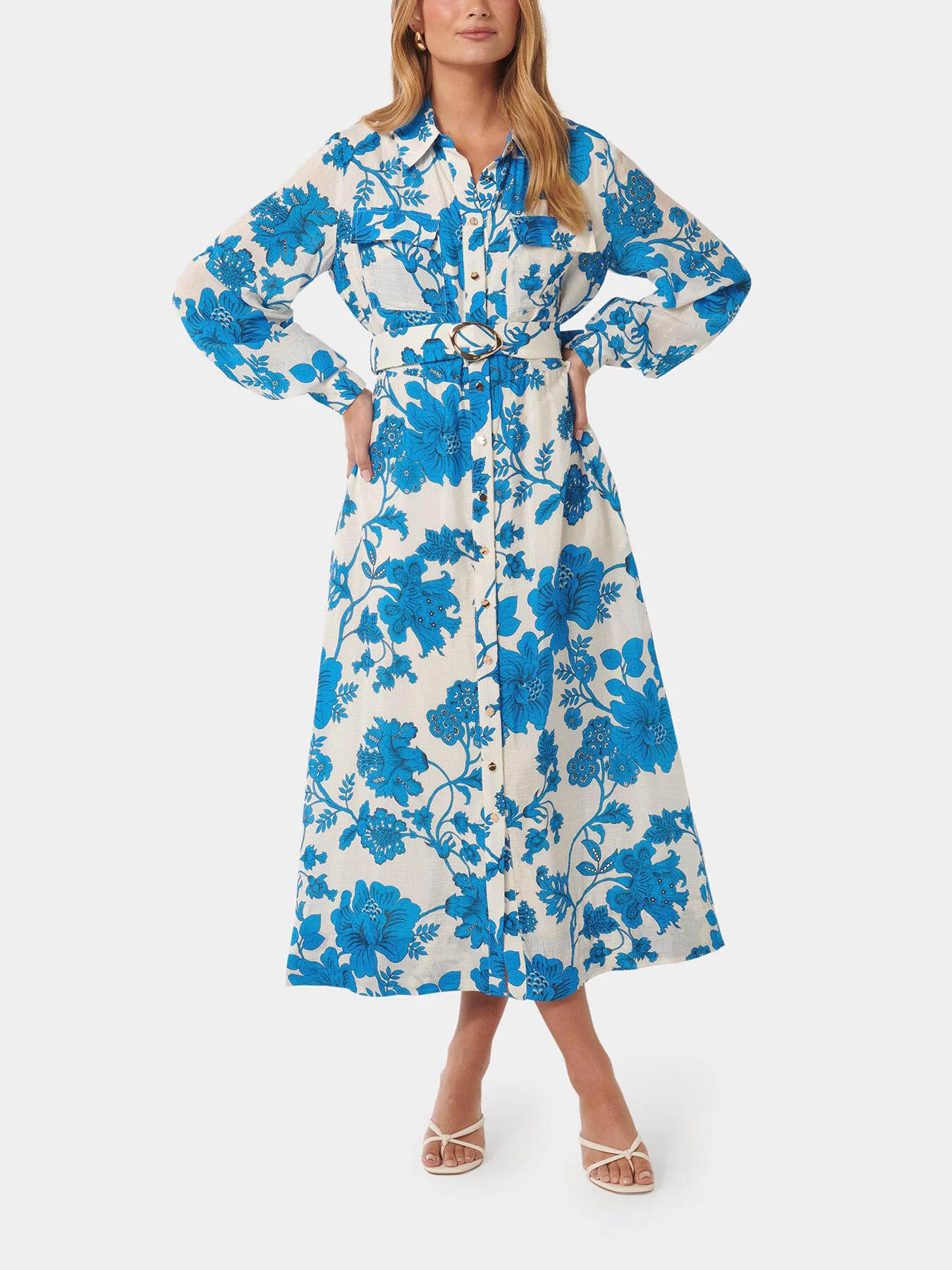 Janie Printed Midi Shirt Dress - Image 2
