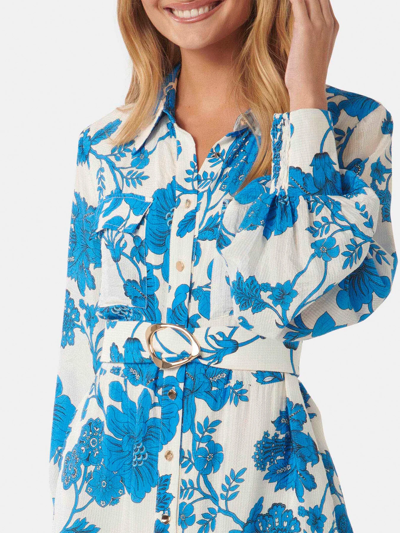 Janie Printed Midi Shirt Dress - Image 5