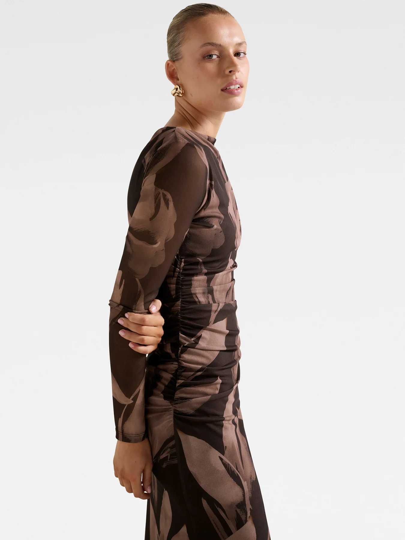 Alannah Mesh Long Sleeve Midi Dress - Image 4