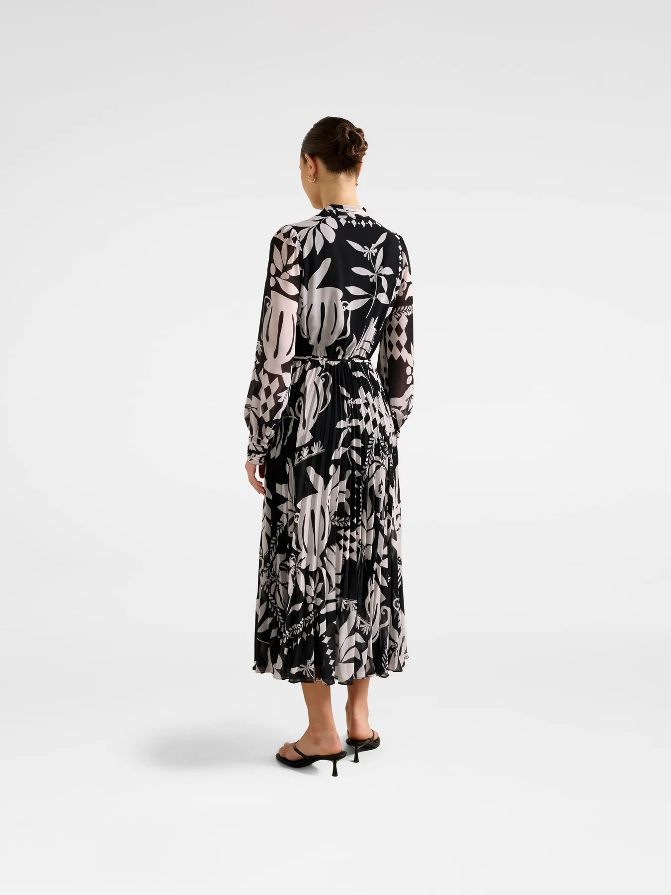 Annabel Button Through Midi Dress Black - Image 3