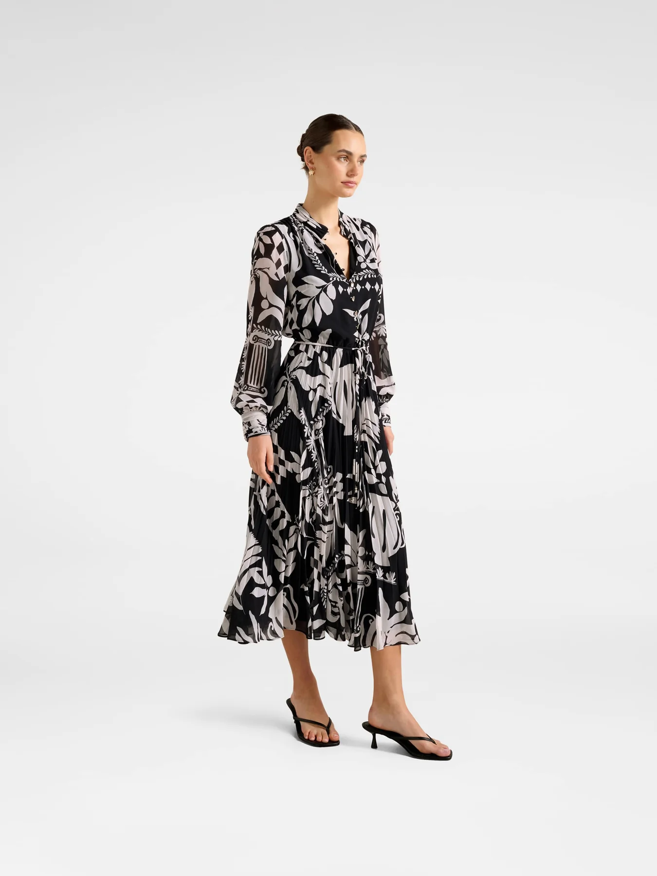 Annabel Button Through Midi Dress Black - Image 5