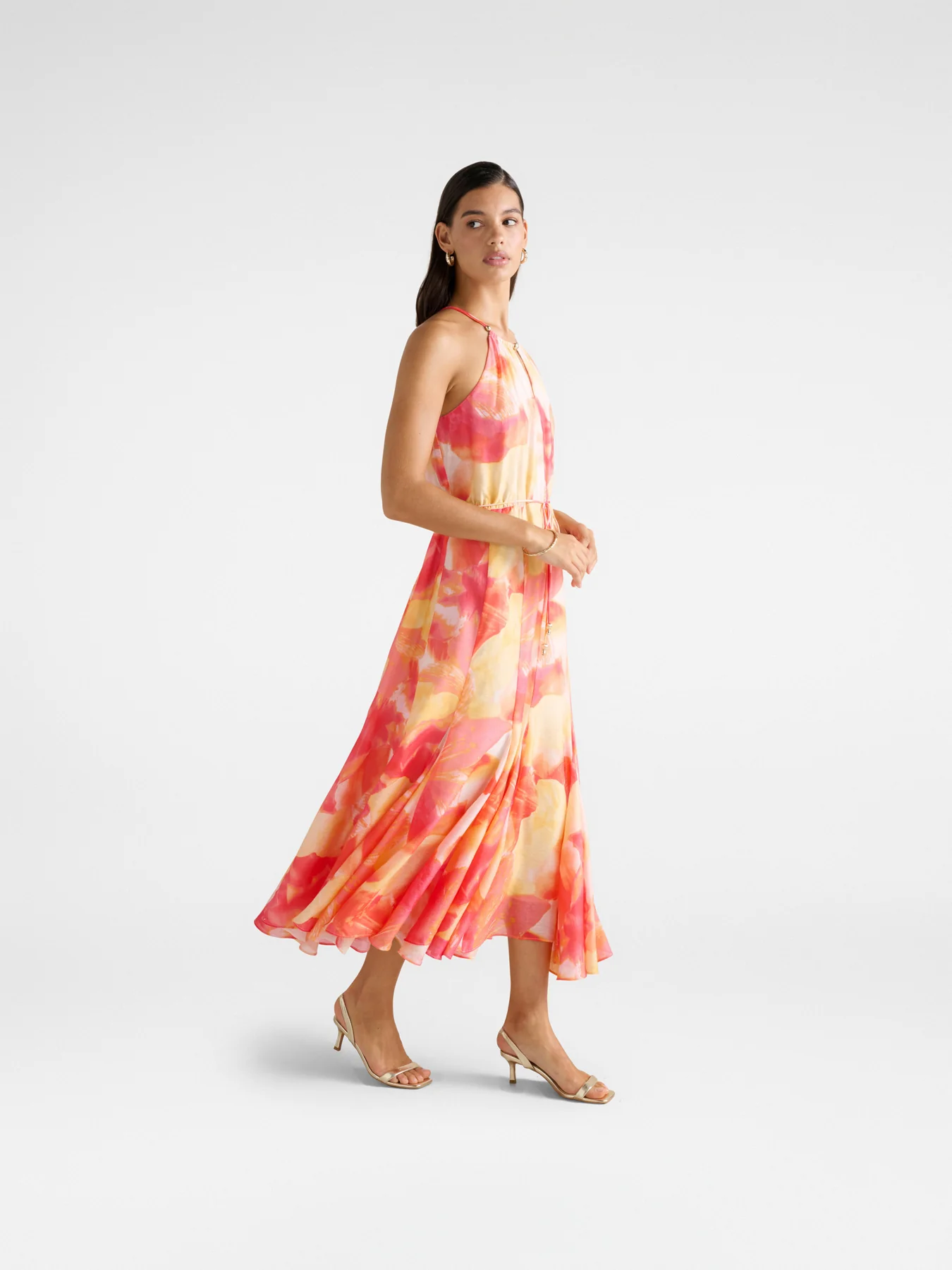 Casey Halter Neck Godet Midi Dress - Image 5